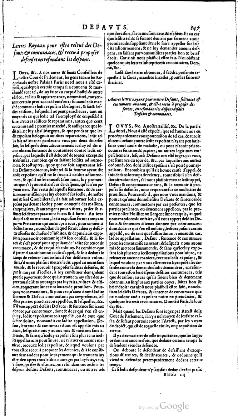 1629 - Veuve Nicolas Buon - Trésor du droit français (21754 T. 1) - BM Lyon