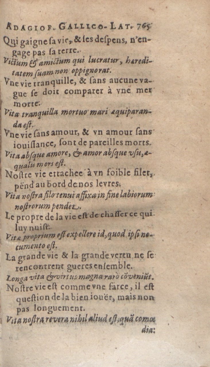 1612 - Dominicus Custos - Trésor des proverbes français  - Bibliopol-Olomuc