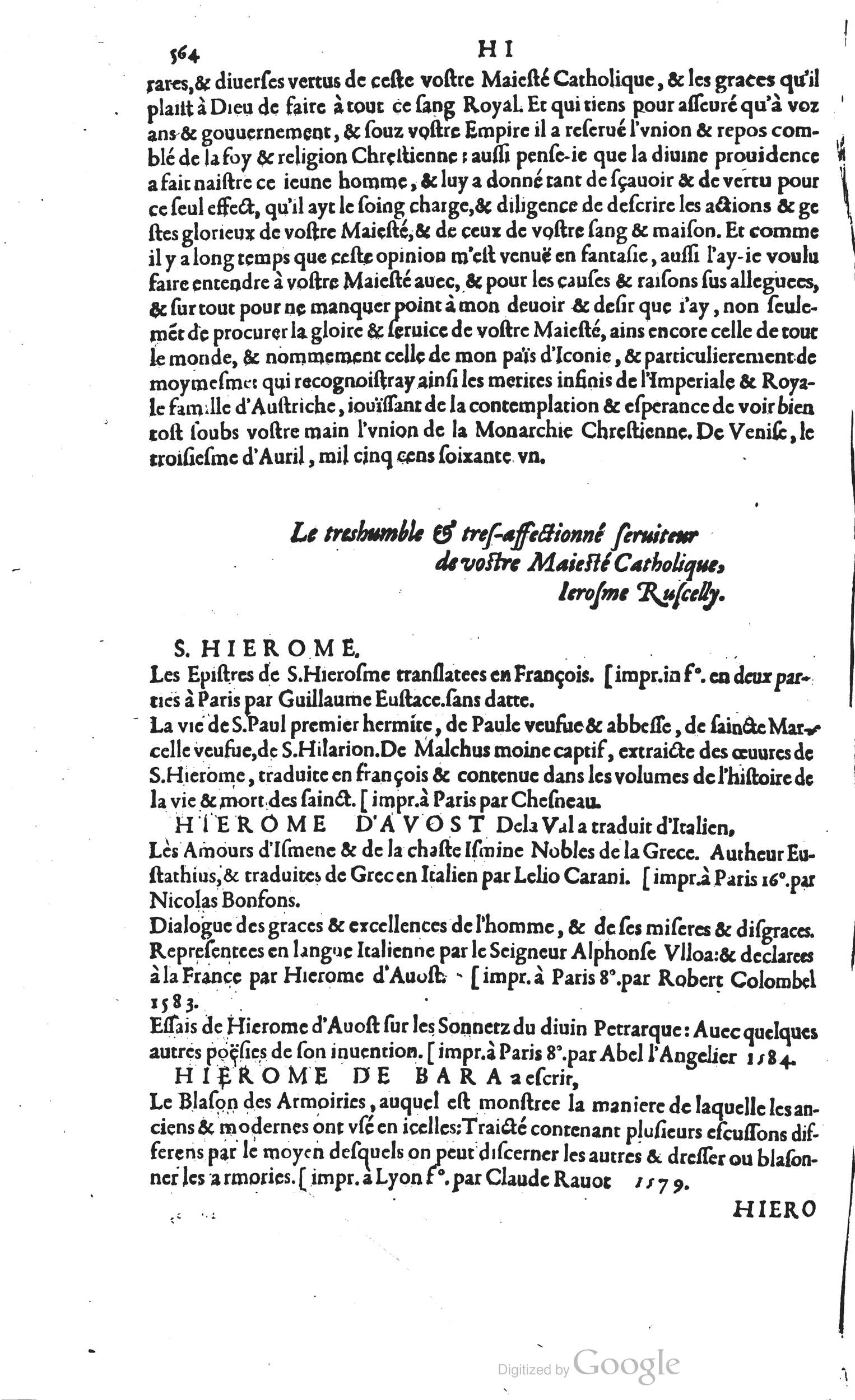 1585 - Barthélemy Honorat - Bibliothèques françaises - BSB Munich