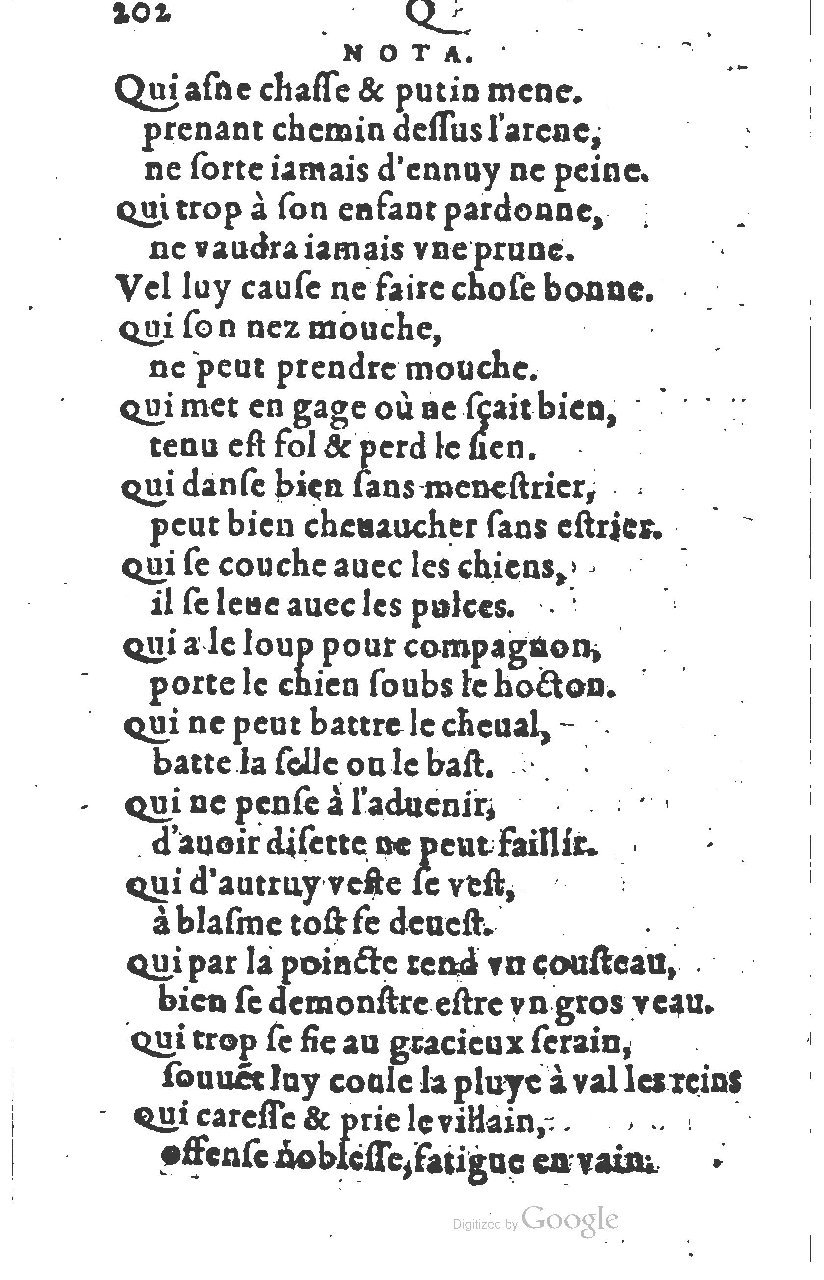 1581 - Nicolas Bonfons  - Trésor des sentences dorées - Princeton