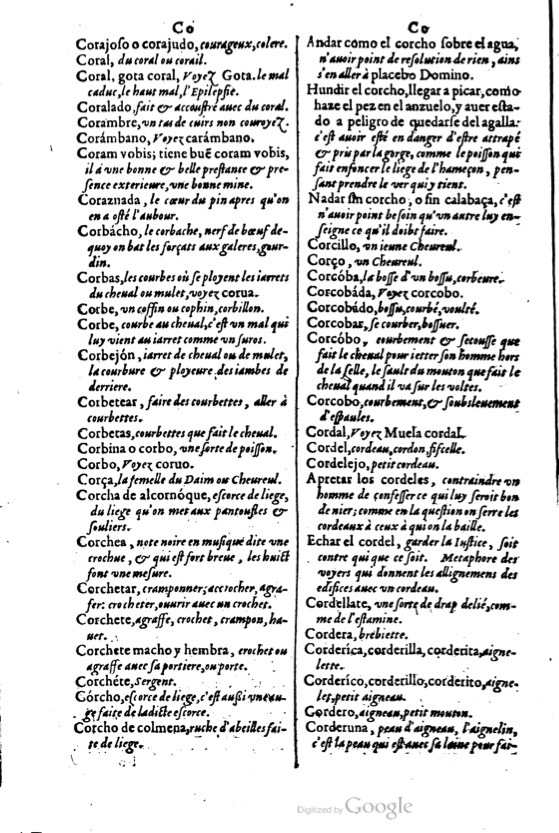 1621 - Adrian Tiffaine - Trésor des deux langues espagnole et française - BM Lyon