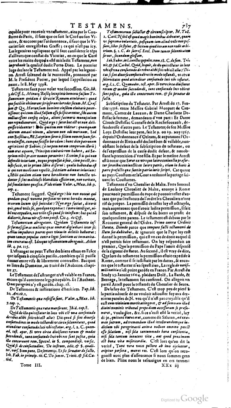 1629 - Veuve Nicolas Buon - Trésor du droit français (21754 T. 3) - BM Lyon