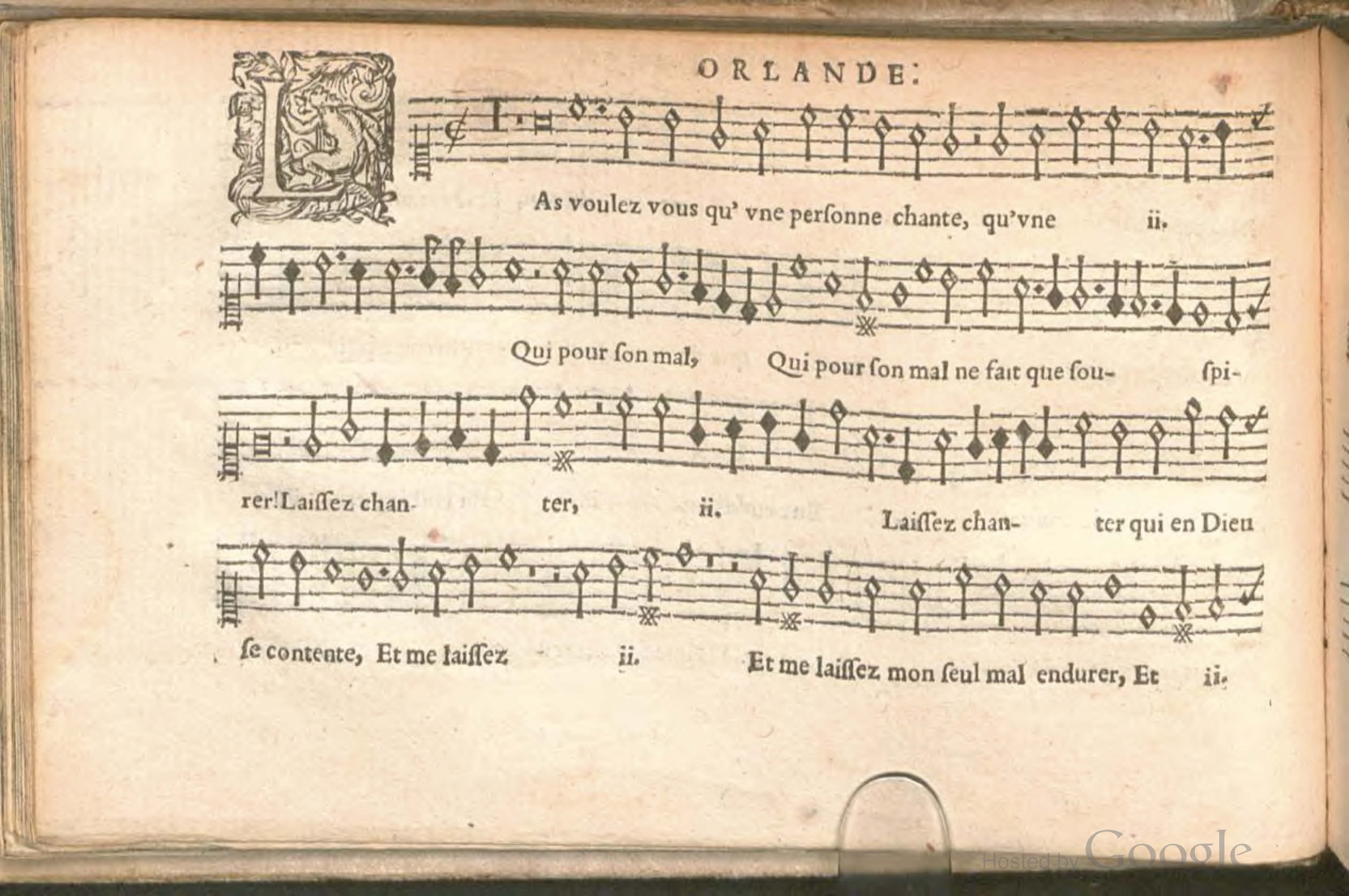 1576 - [Pierre de Saint-André] - Trésor de musique d’Orlande de Lassus Superius - BSB Munich