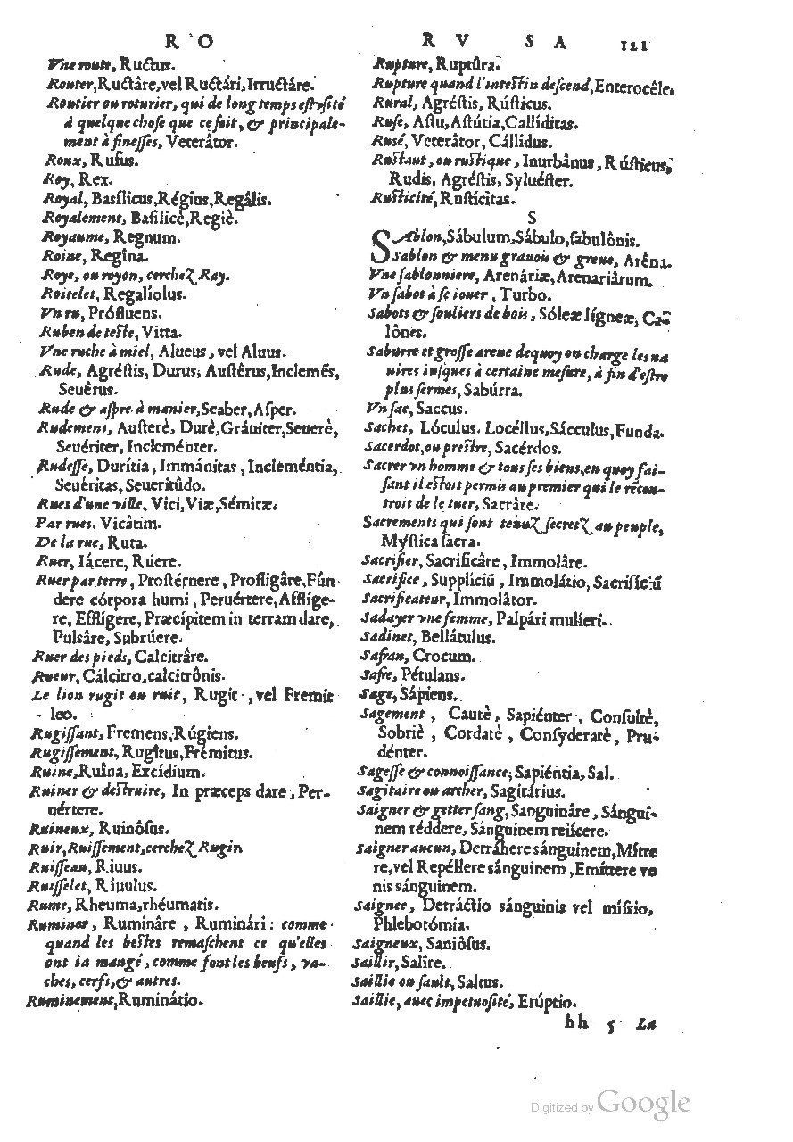 1558 - Guillaume Rouillé - Trésor des mots et traits français - BSB Munich