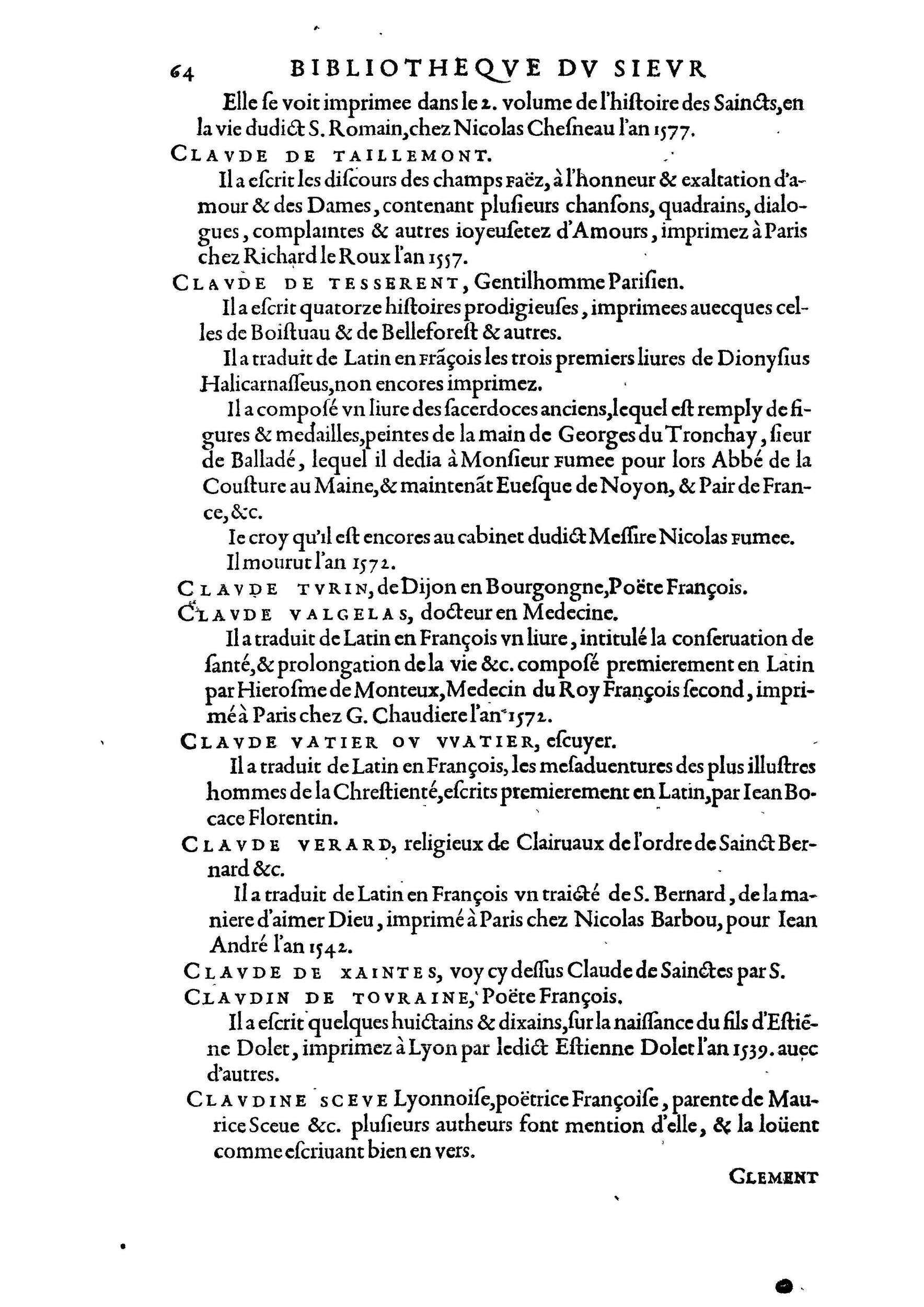 1584 - Abel L&#039;Angelier - Bibliothèques françaises - BnF