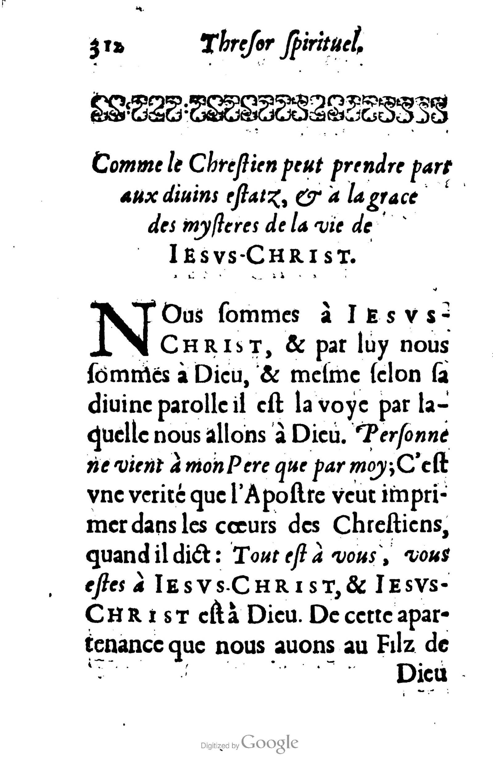 1633 - François Waudré - Trésor spirituel contenant les excellences du christianisme - BM Lyon