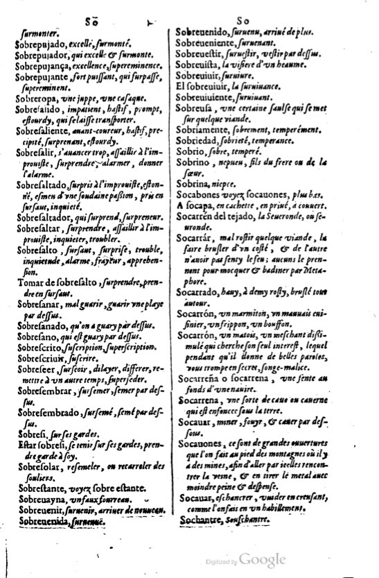 1621 - Adrian Tiffaine - Trésor des deux langues espagnole et française - BM Lyon