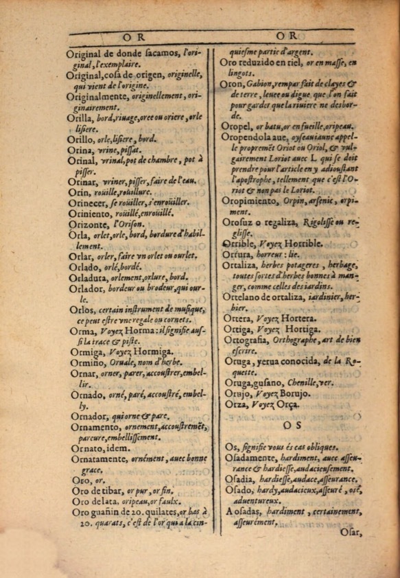 1607 - Marc Orry - Trésor des deux langues espagnole et française (Première et Seconde parties) - ÖNB Wien