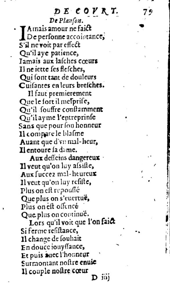 1606 - Théodore Reinsart - Trésor des chansons amoureuses recueillies des plus excellents airs de cour - Livre I - NK ČR Prague