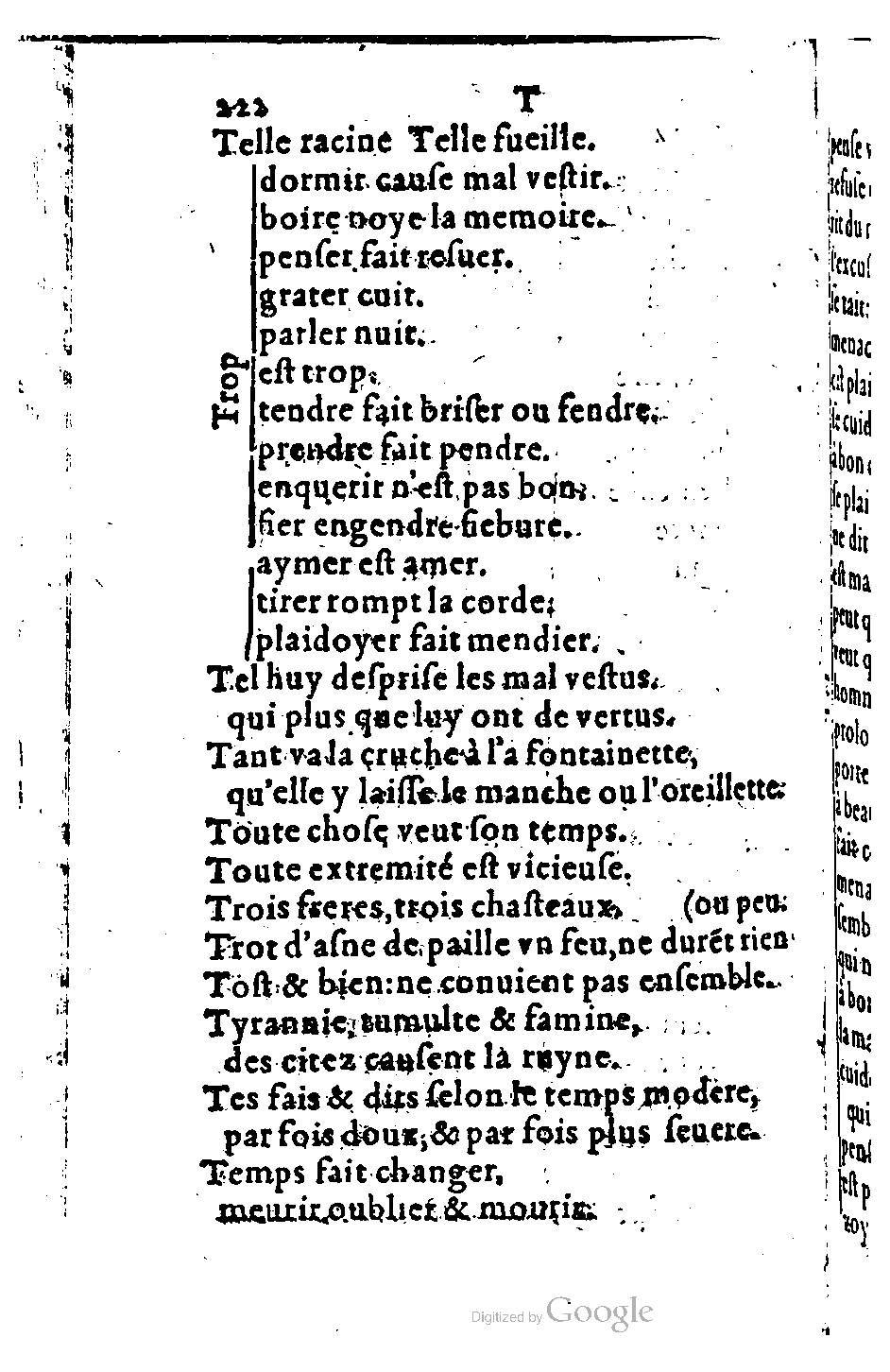 1582 - Nicolas Bonfons - Trésor des sentences dorées - BM Lyon