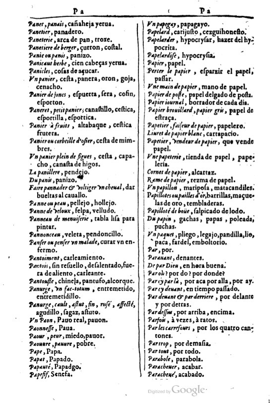 1616 - Veuve Marc Orry - Trésor des deux langues espagnole et française (Première et Seconde parties) - BM Lyon