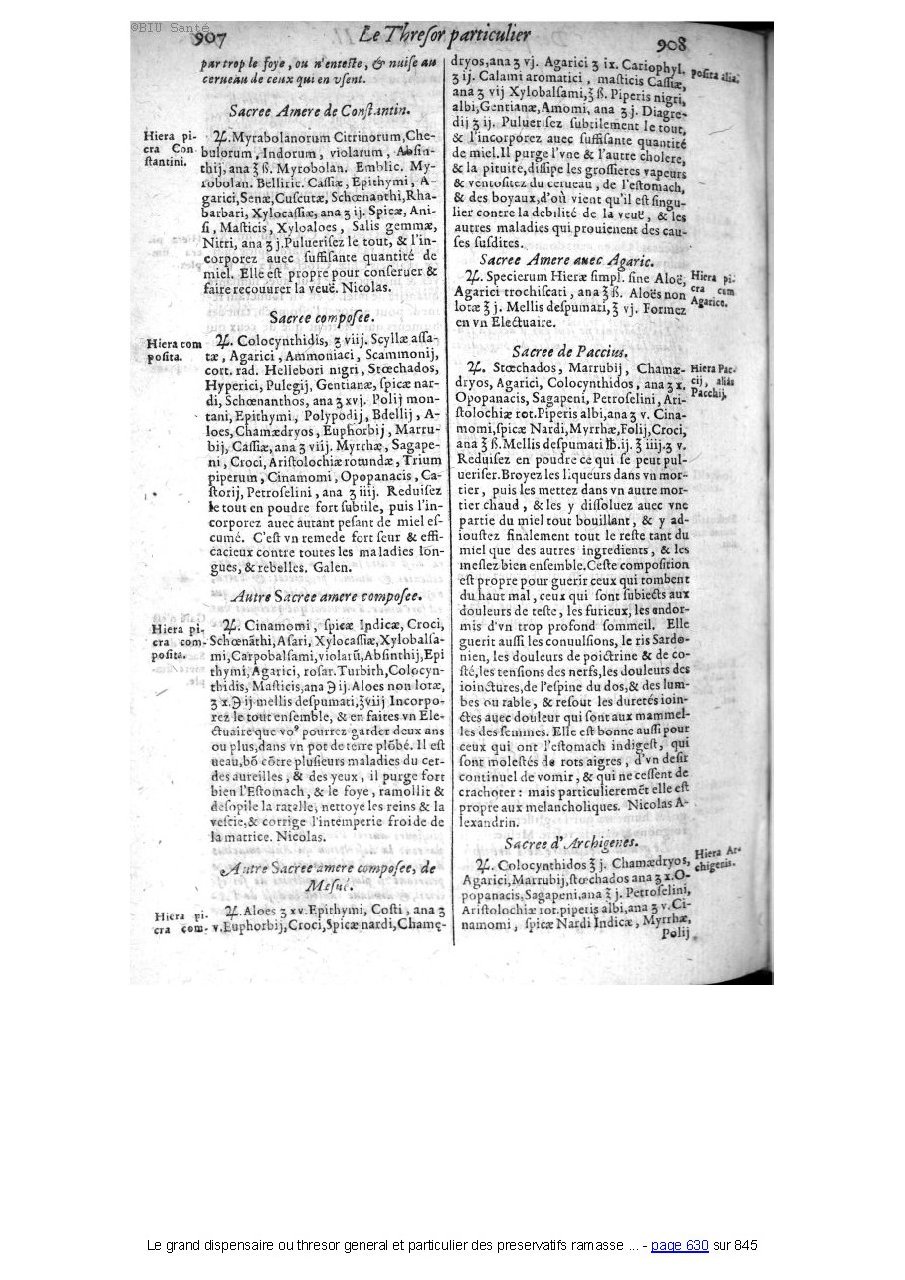 1609 - Étienne Gamonet - Grand dispensaire ou Trésor général et particulier des préservatifs - BIU Santé