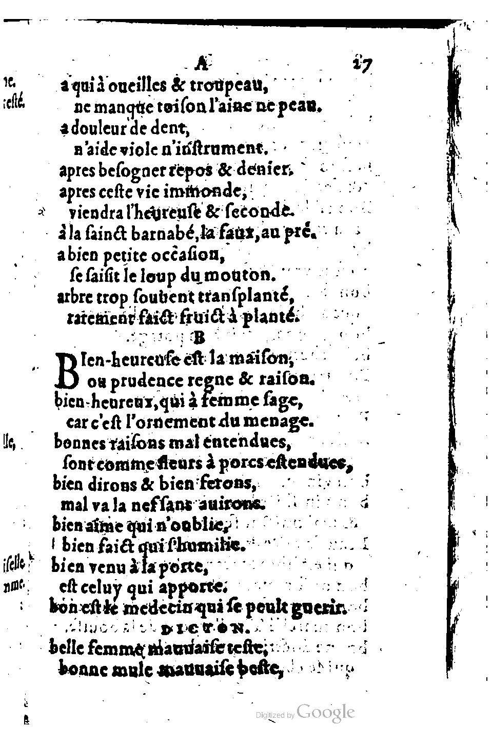 1582 - Nicolas Bonfons - Trésor des sentences dorées - BM Lyon