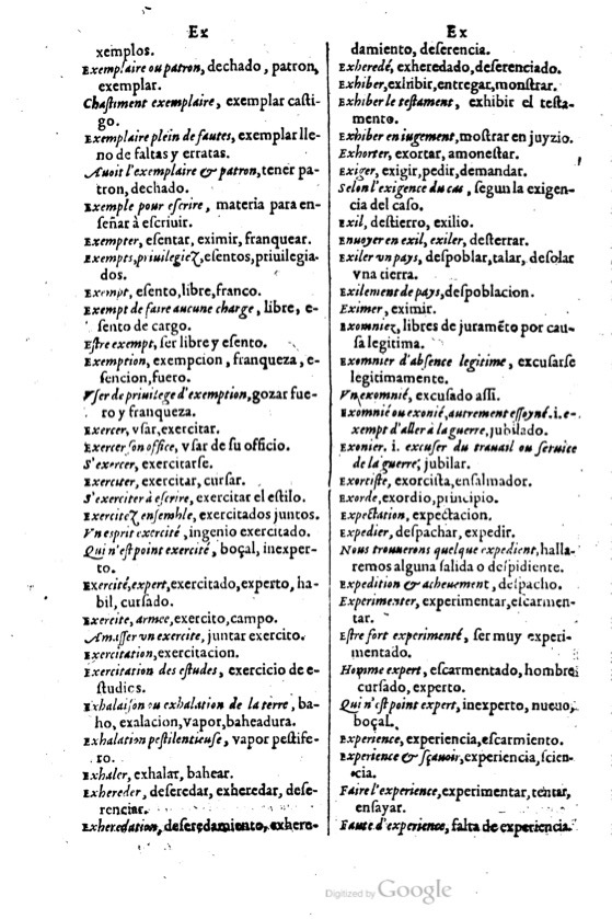 1621 - Adrian Tiffaine - Trésor des deux langues espagnole et française - BM Lyon