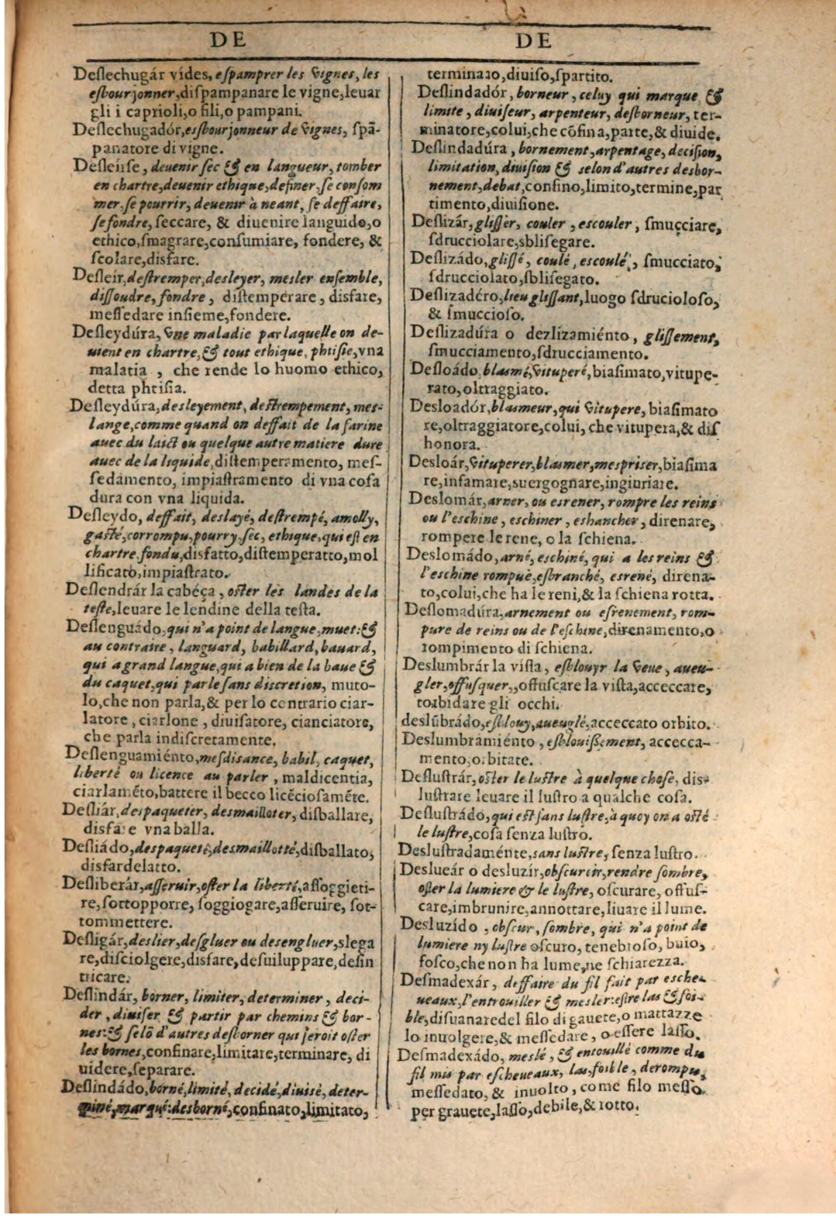 1609 - Philippe Albert et Alexandre Pernet - Trésor des trois langues française, italienne et espagnole (Première partie) - BSB Munich 1609 - Philippe Albert et Alexandre Pernet - Trésor des trois langues française, italienne et espagnole (Première partie) - BSB Munich