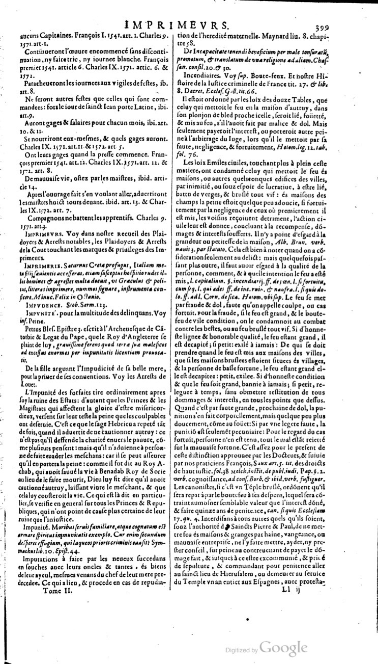 1629 - Veuve Nicolas Buon - Trésor du droit français (21754 T. 2) - BM Lyon