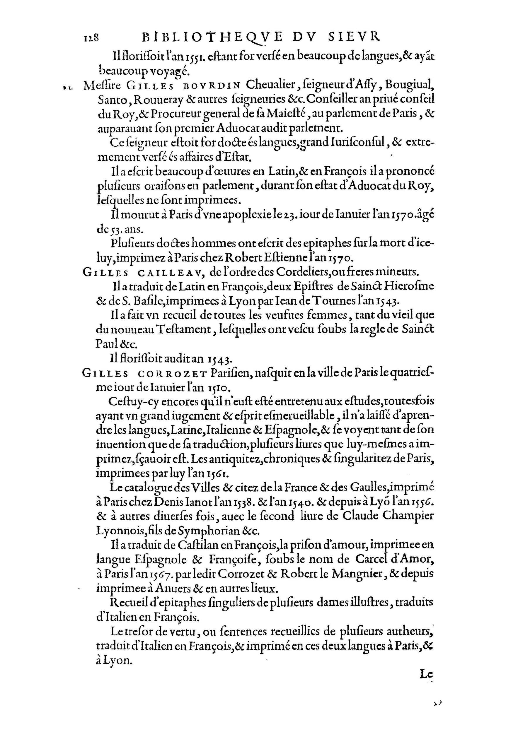1584 - Abel L&#039;Angelier - Bibliothèques françaises - BnF