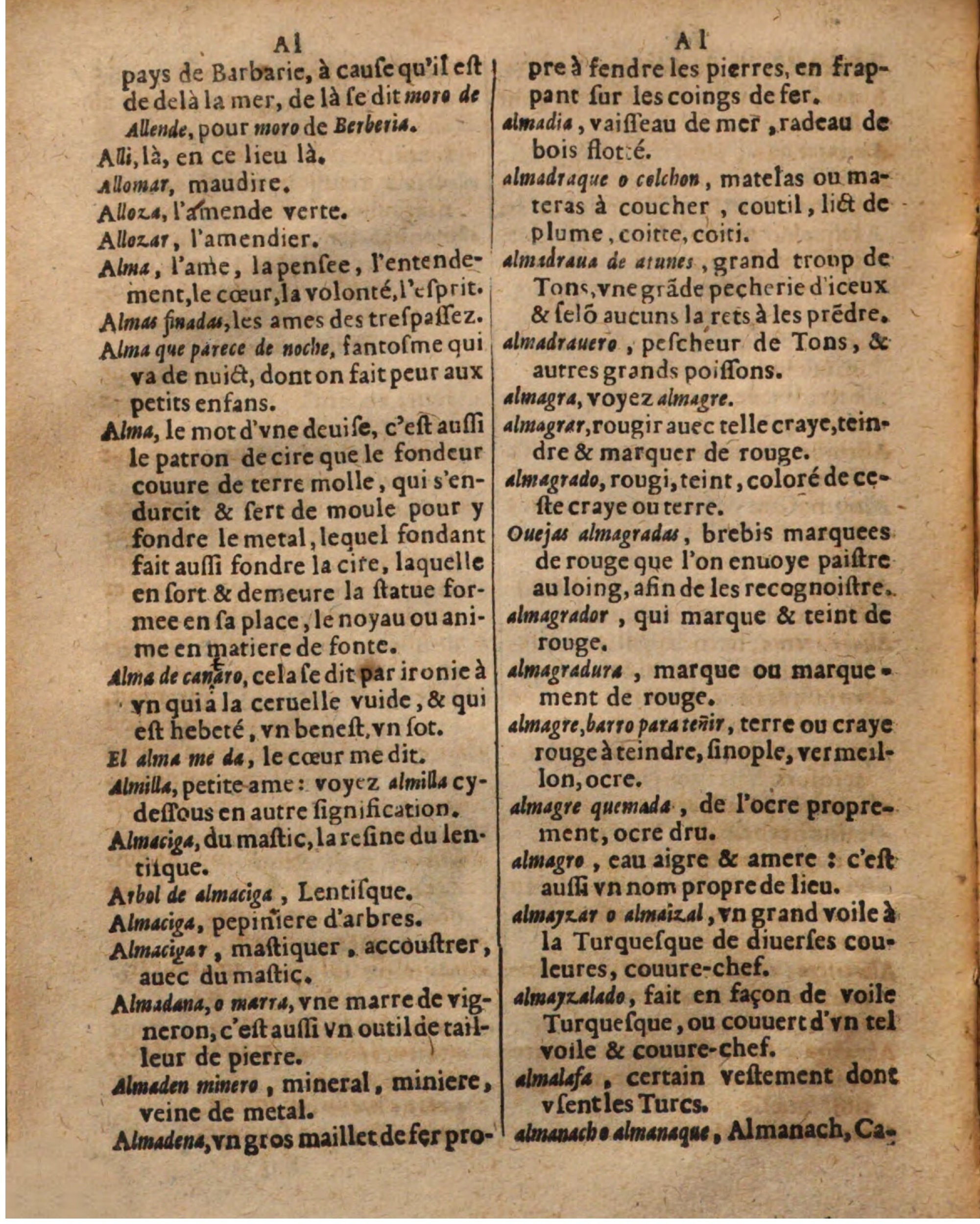 1625 - Hubert Antoine - Trésor des deux langues espagnole et française - Augsbourg