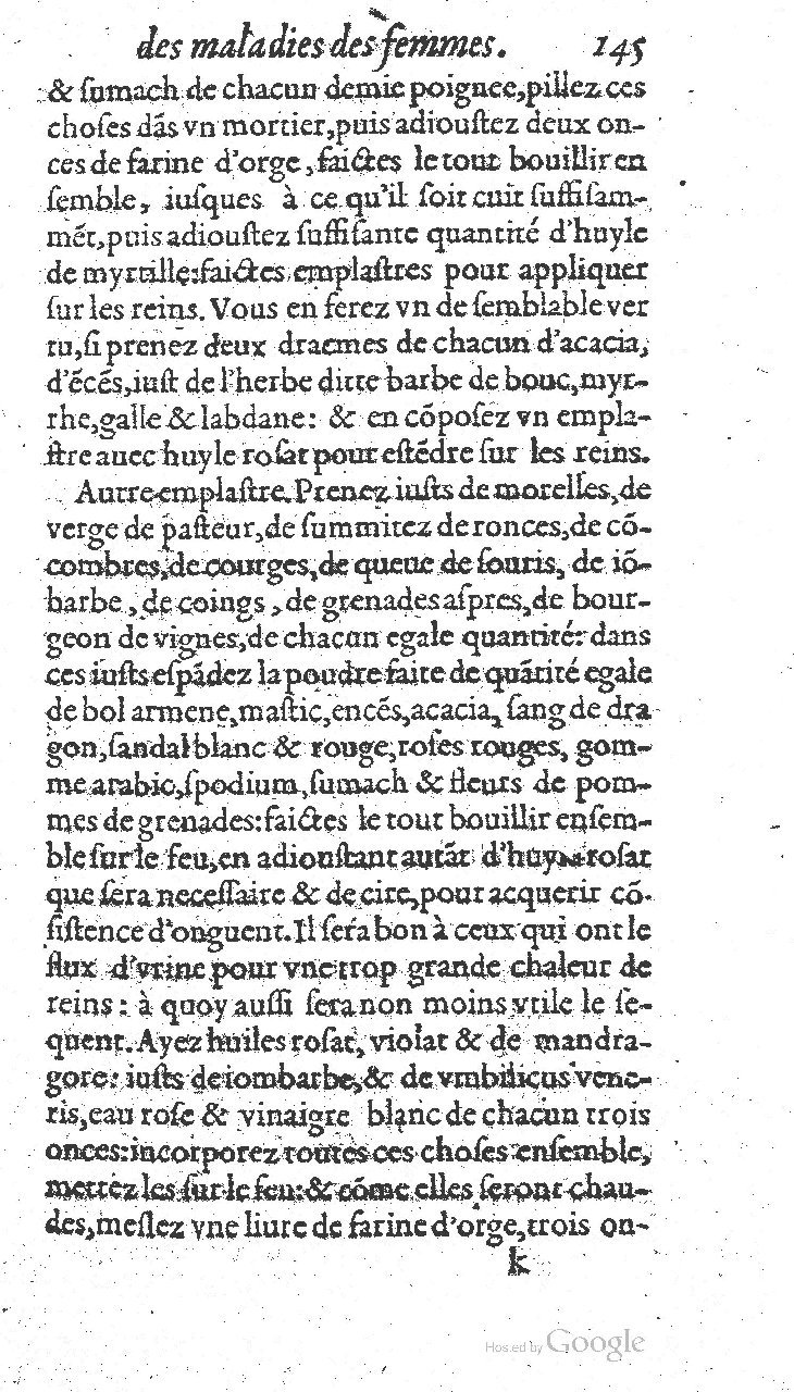 1585 - Jacques du Puis - Trésor des remèdes secrets pour les maladies des femmes - BnF