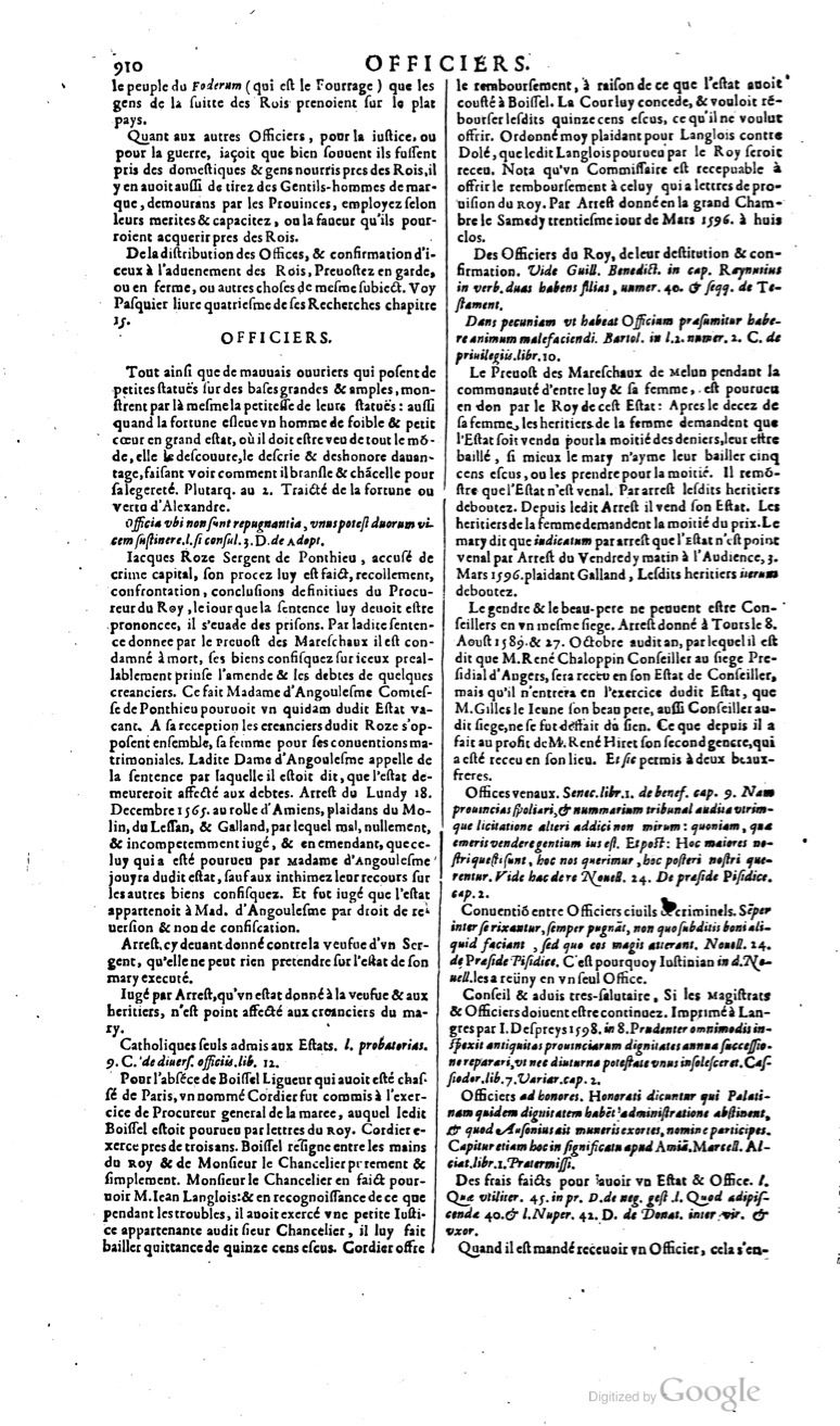 1629 - Veuve Nicolas Buon - Trésor du droit français (29620 T. 2) - BM Lyon