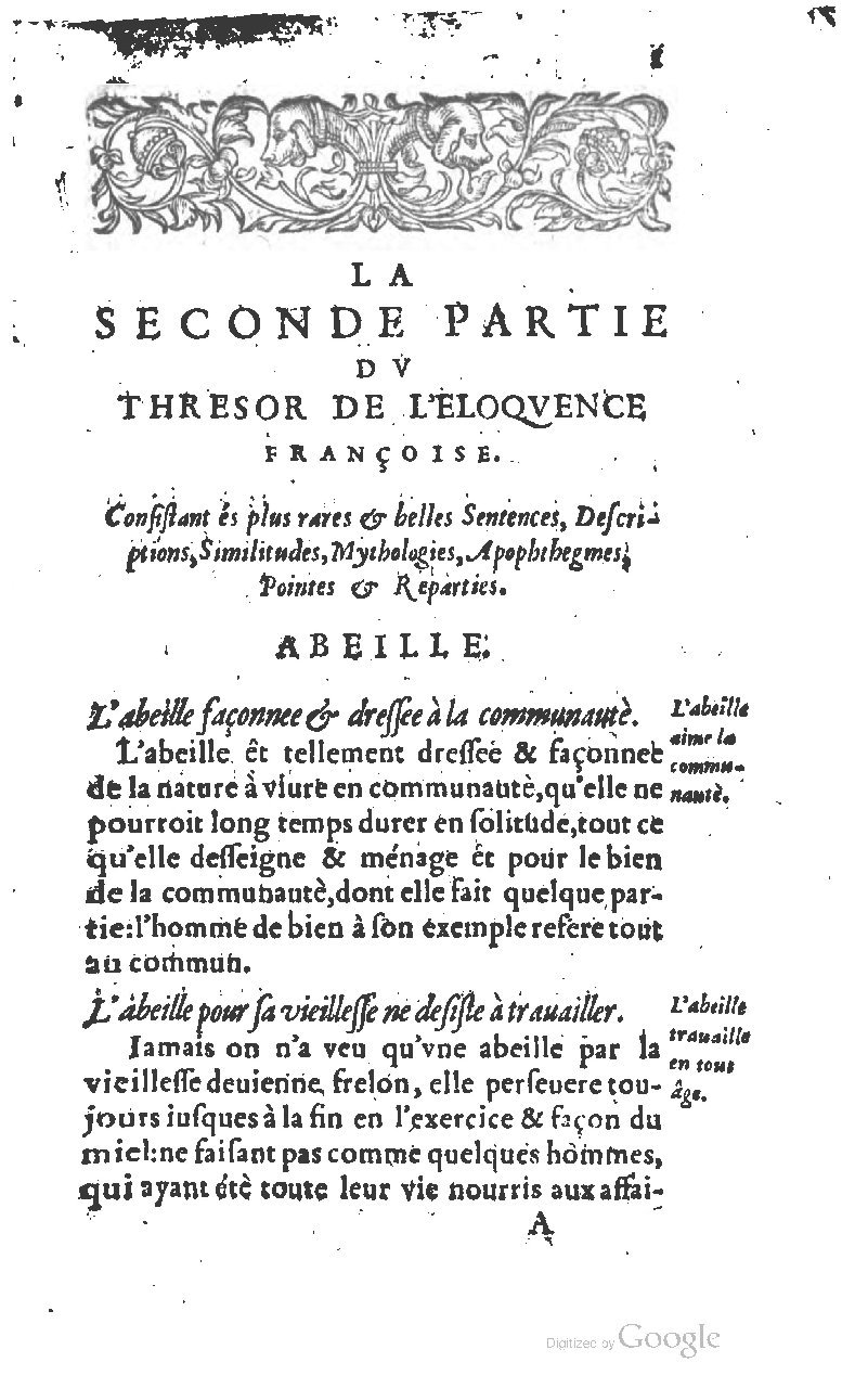 1610 - Louis Coste - Trésor de l’éloquence française (Seconde partie) - BM Lyon