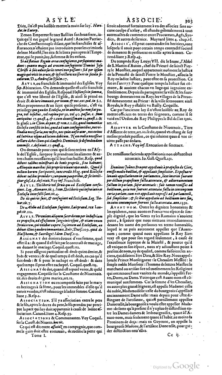 1629 - Veuve Nicolas Buon - Trésor du droit français (29620 T. 1) - BM Lyon
