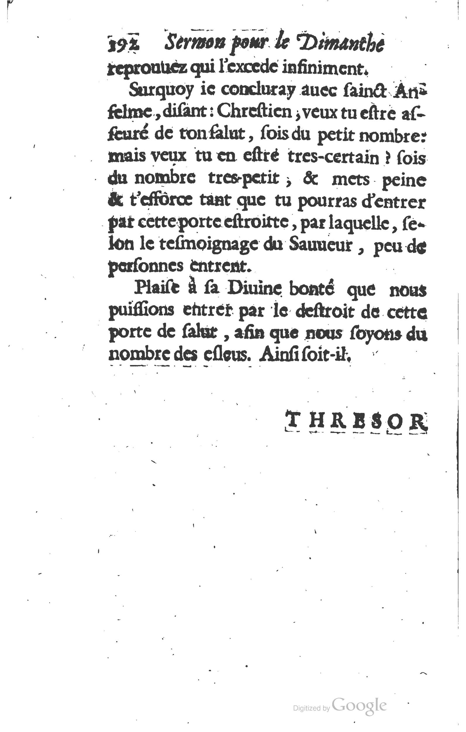 1629 - Manassés de Préaulx - Sermons ou Trésors de la piété chrétienne - BM Lyon