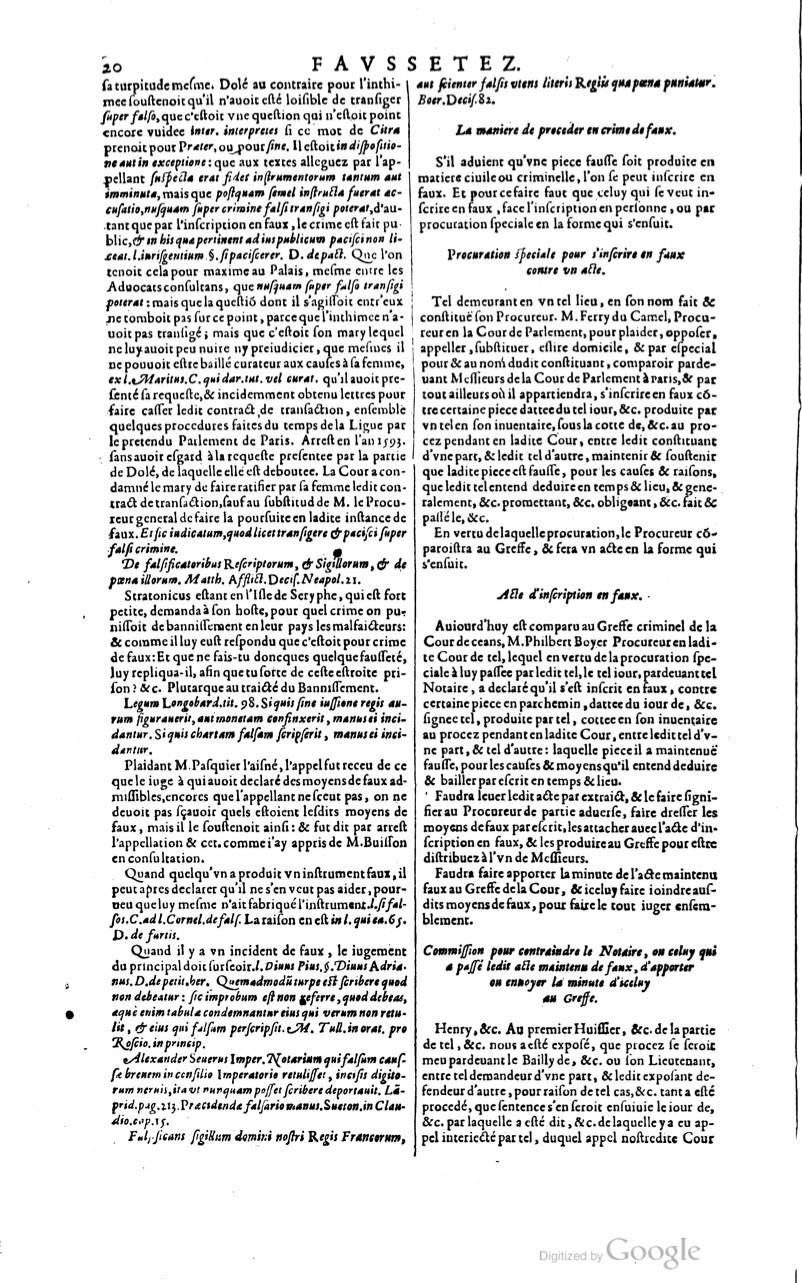 1629 - Veuve Nicolas Buon - Trésor du droit français (21754 T. 2) - BM Lyon