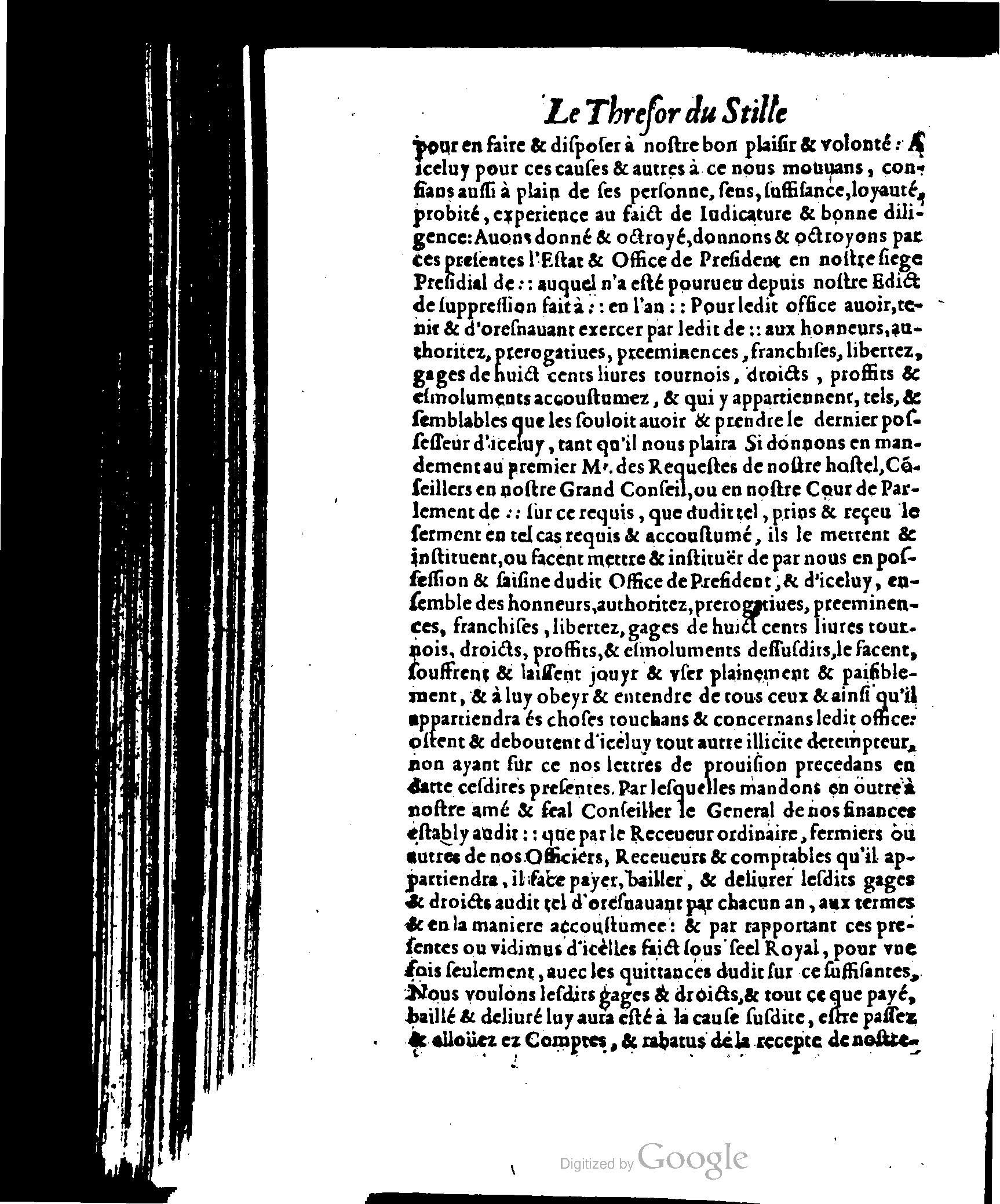 1614 - Jean Richer - Trésor du nouveau style et protocole de la chancellerie de France - BSB Munich