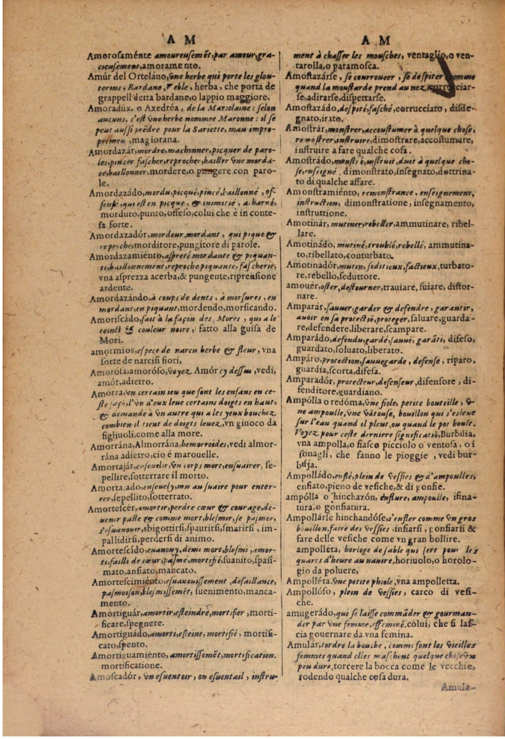 1606 - Samuel Crespin - Thresor des trois langues, francoise, italiene et espagnolle - BSB Munich