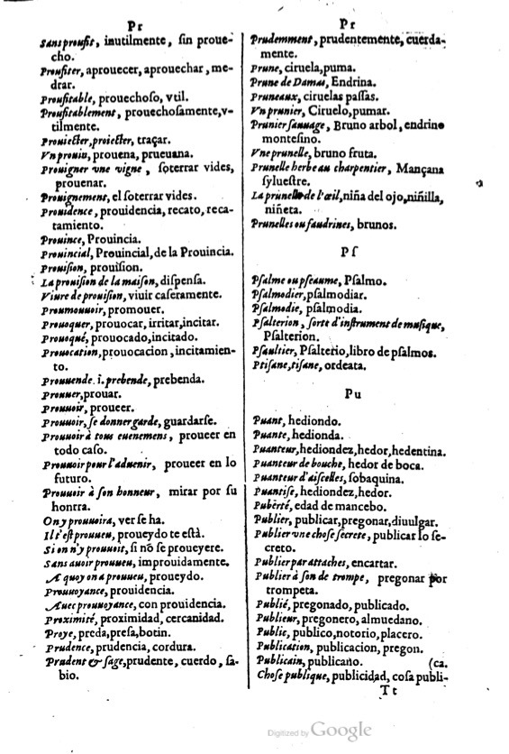 1621 - Adrian Tiffaine - Trésor des deux langues espagnole et française - BM Lyon