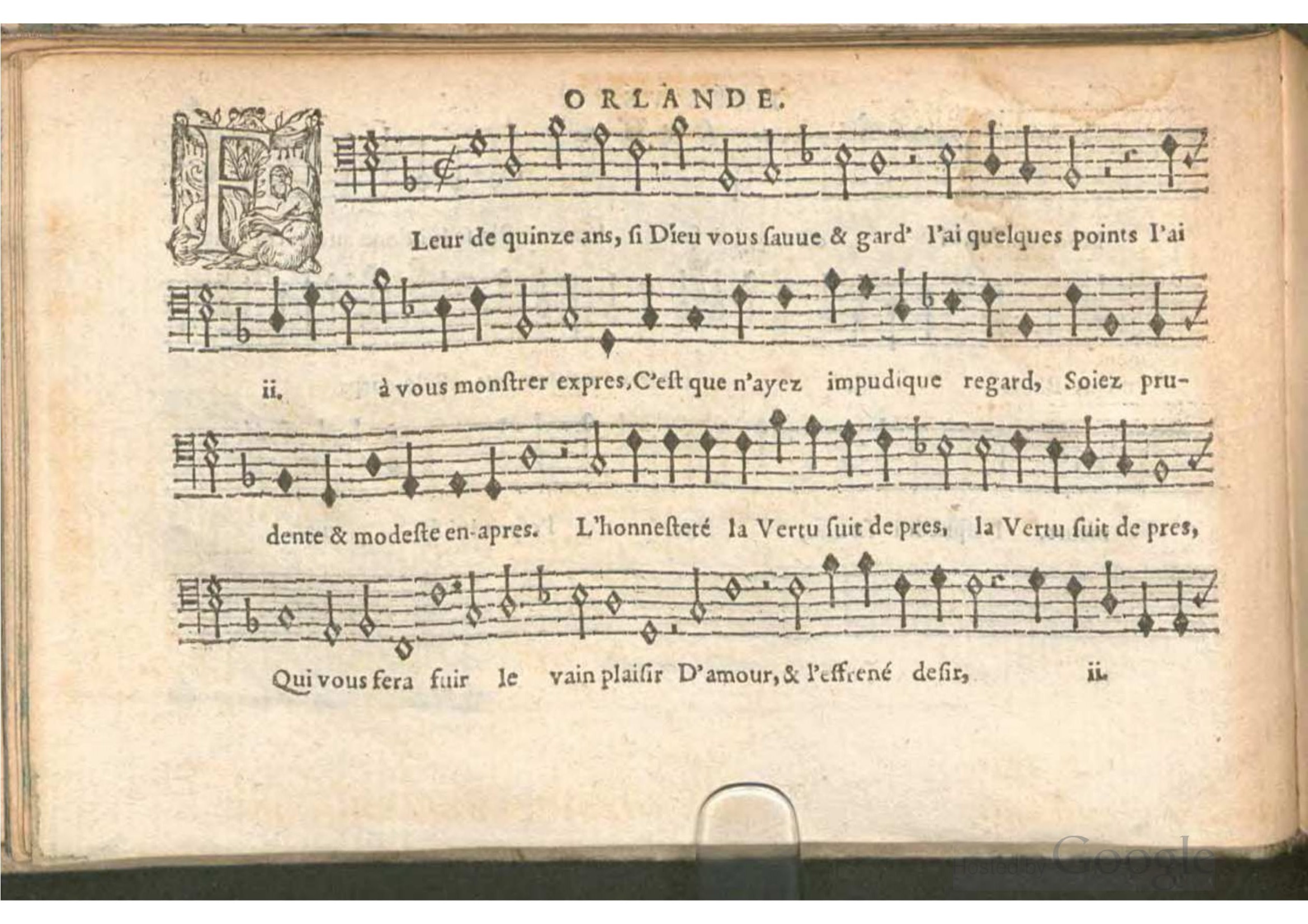 1576 - [Pierre de Saint-André] - Trésor de musique d’Orlande de Lassus Bassus - BSB Munich