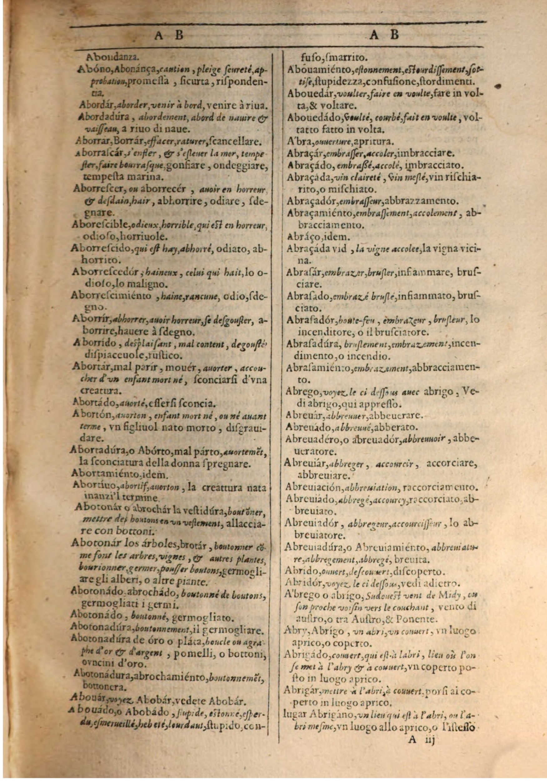 1609 - Philippe Albert et Alexandre Pernet - Trésor des trois langues française, italienne et espagnole (Première partie) - BSB Munich