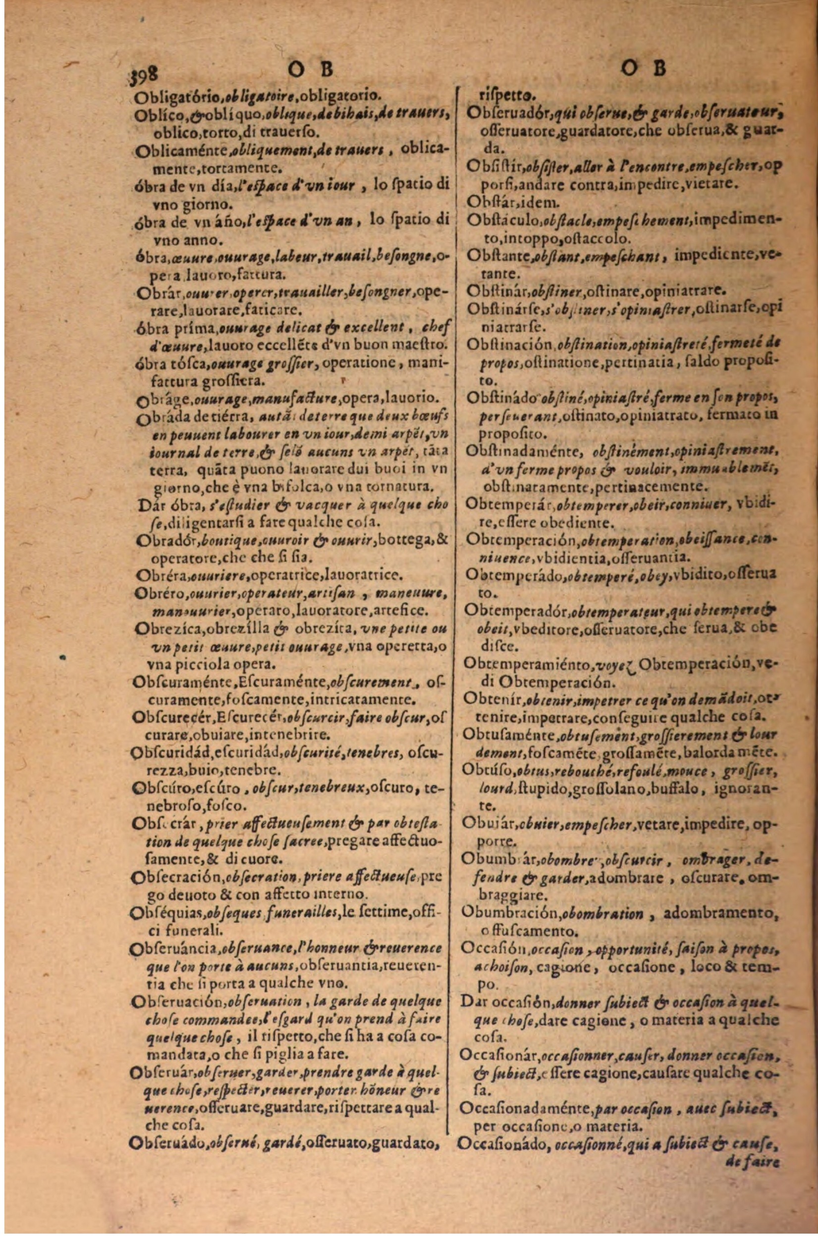 1606 - Samuel Crespin - Thresor des trois langues, francoise, italiene et espagnolle - BSB Munich