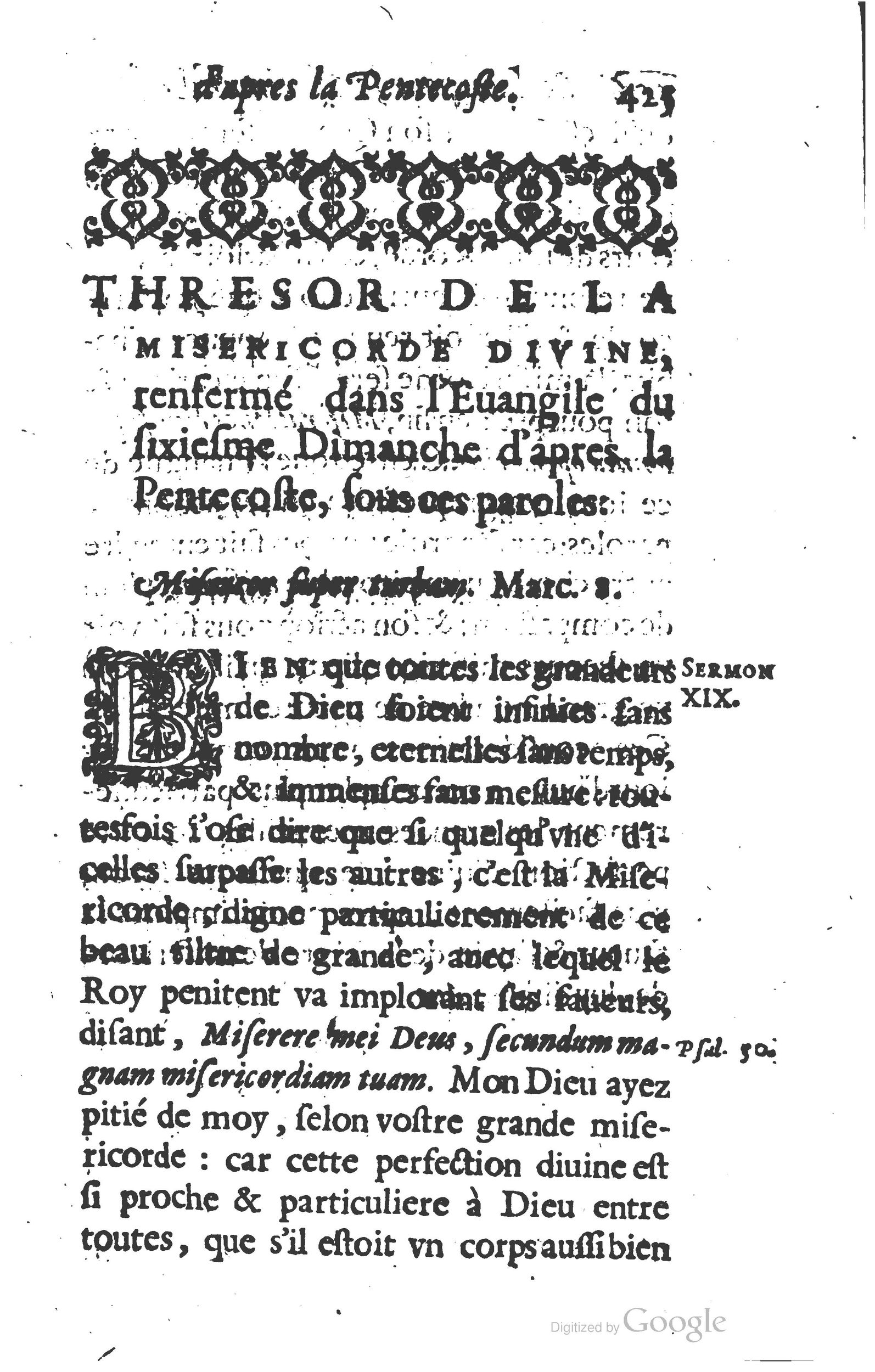 1629 - Manassés de Préaulx - Sermons ou Trésors de la piété chrétienne - BM Lyon
