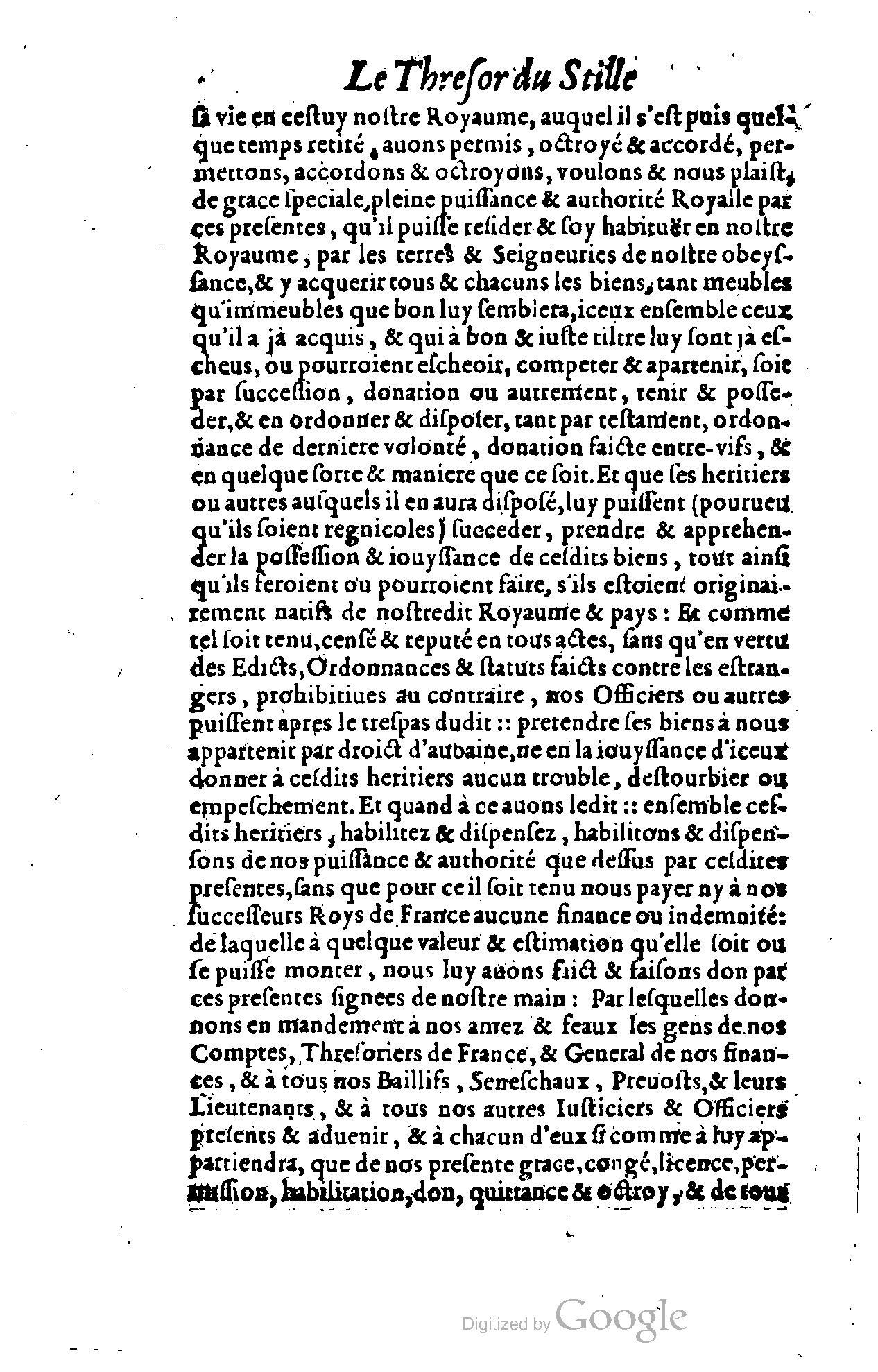 1614 - Jean Richer - Trésor du nouveau style et protocole de la chancellerie de France - BSB Munich