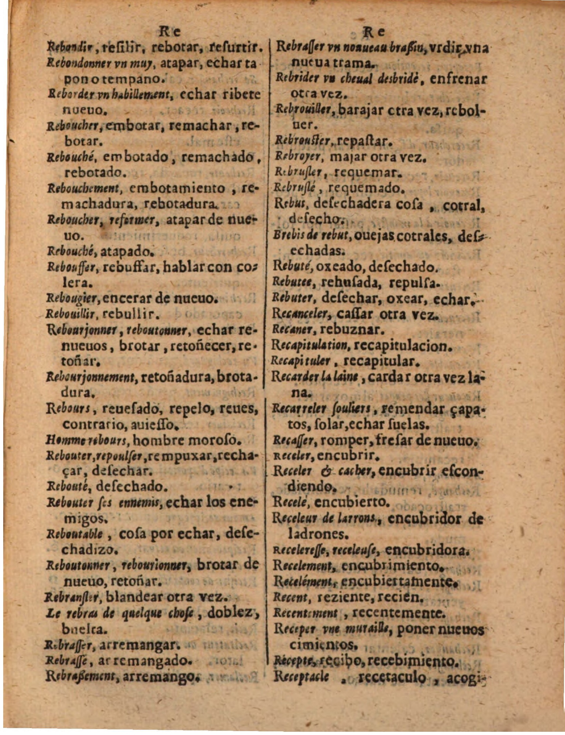 1624 - Hubert Antoine - Trésor des deux langues espagnole et française (Seconde partie) - BSB Munich
