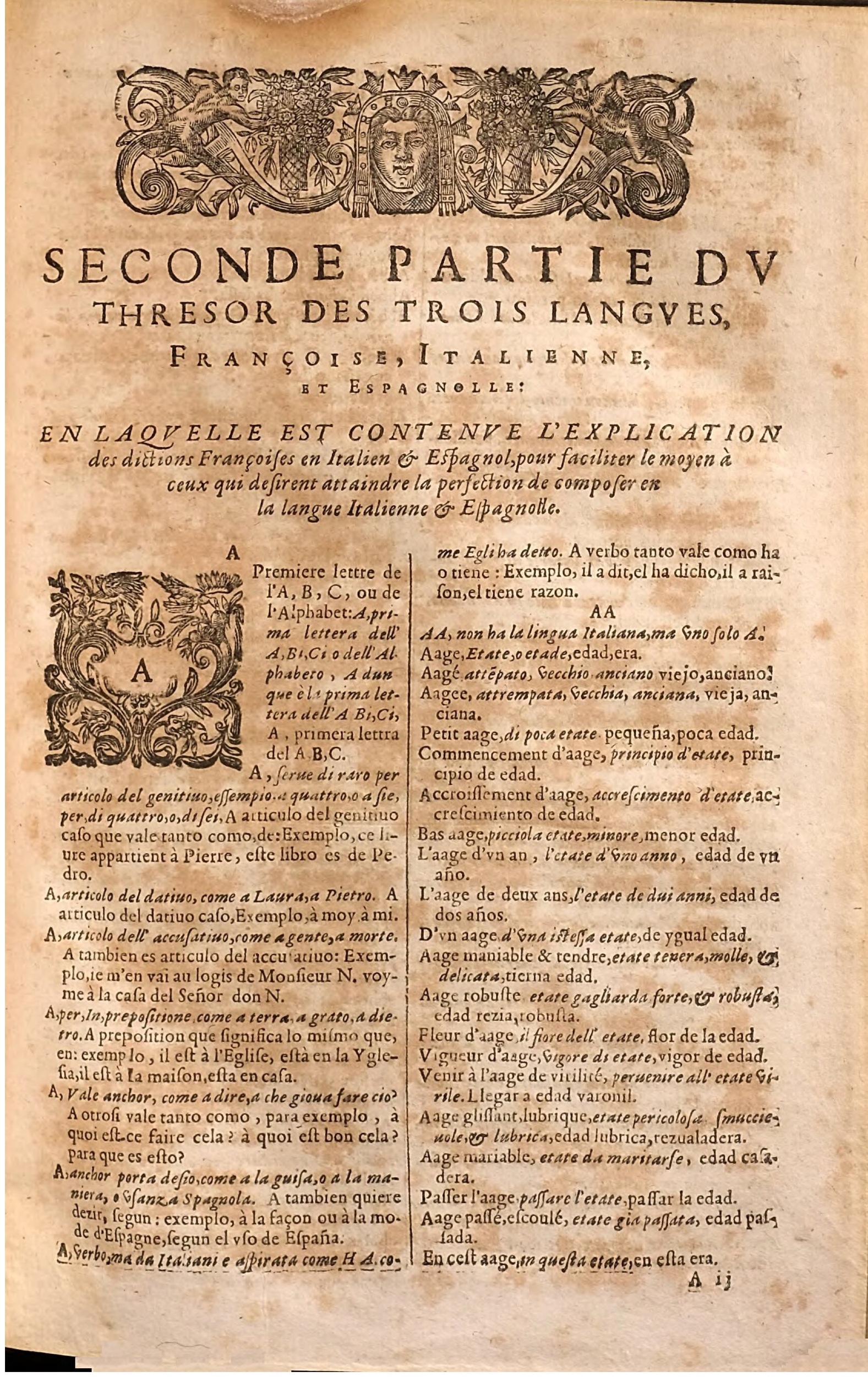 1627 - Jacques Crespin - Trésor des trois langues (Seconde partie) - Regensburg