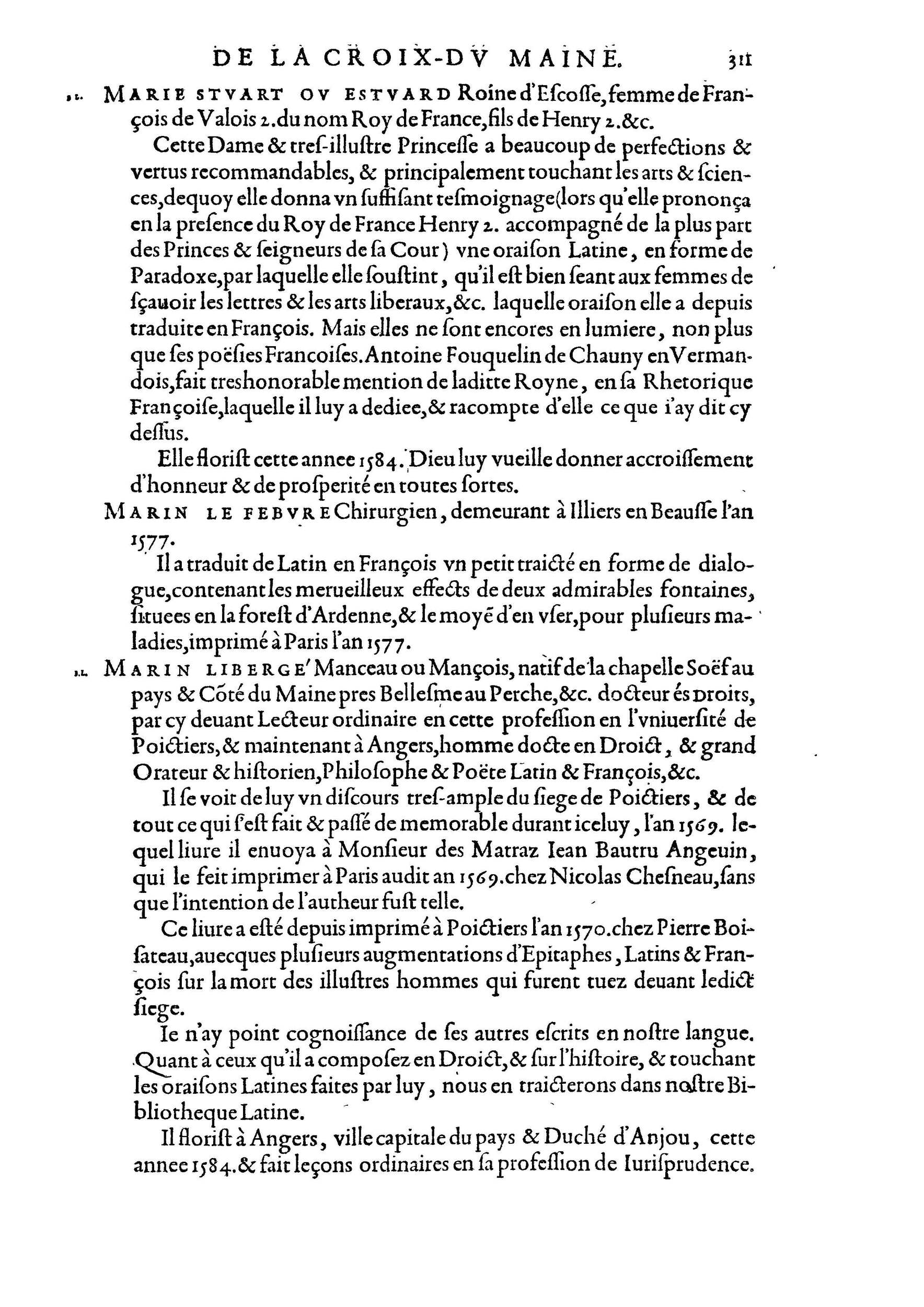 1584 - Abel L&#039;Angelier - Bibliothèques françaises - BnF