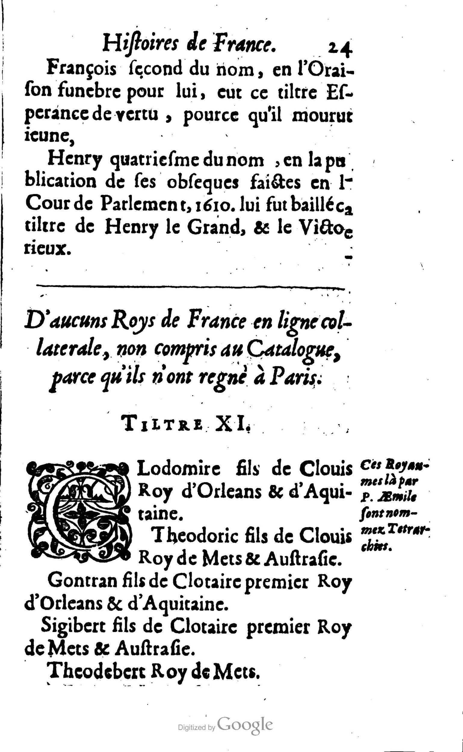 1638 - Jean Corrozet - Trésor des histoires de France - BM Lyon