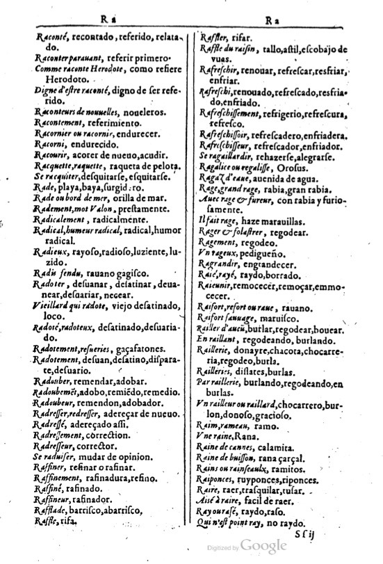 1616 - Veuve Marc Orry - Trésor des deux langues espagnole et française (Première et Seconde parties) - BM Lyon