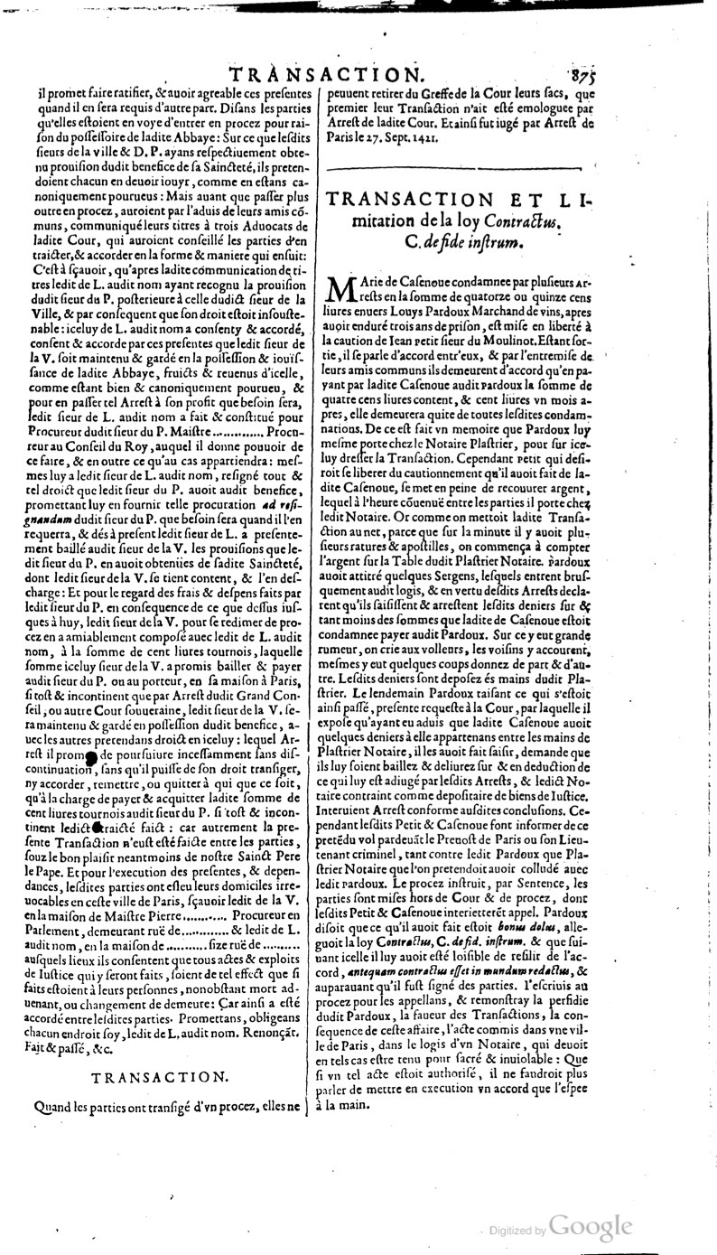1629 - Veuve Nicolas Buon - Trésor du droit français (21754 T. 3) - BM Lyon
