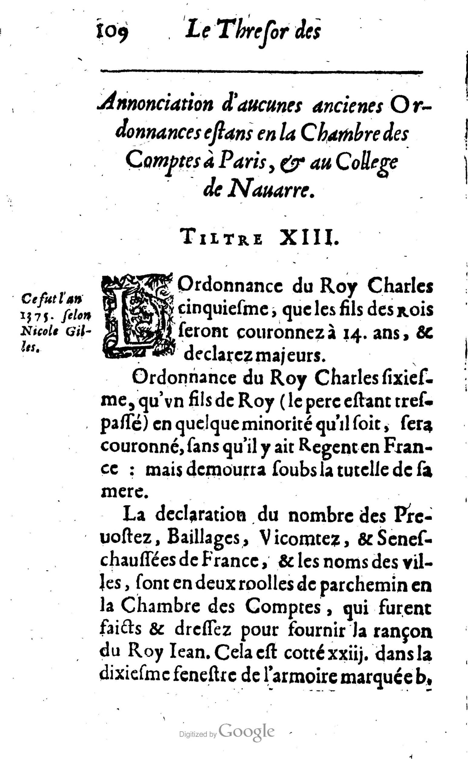 1638 - Jean Corrozet - Trésor des histoires de France - BM Lyon 1638 - Jean Corrozet - Trésor des histoires de France - BM Lyon