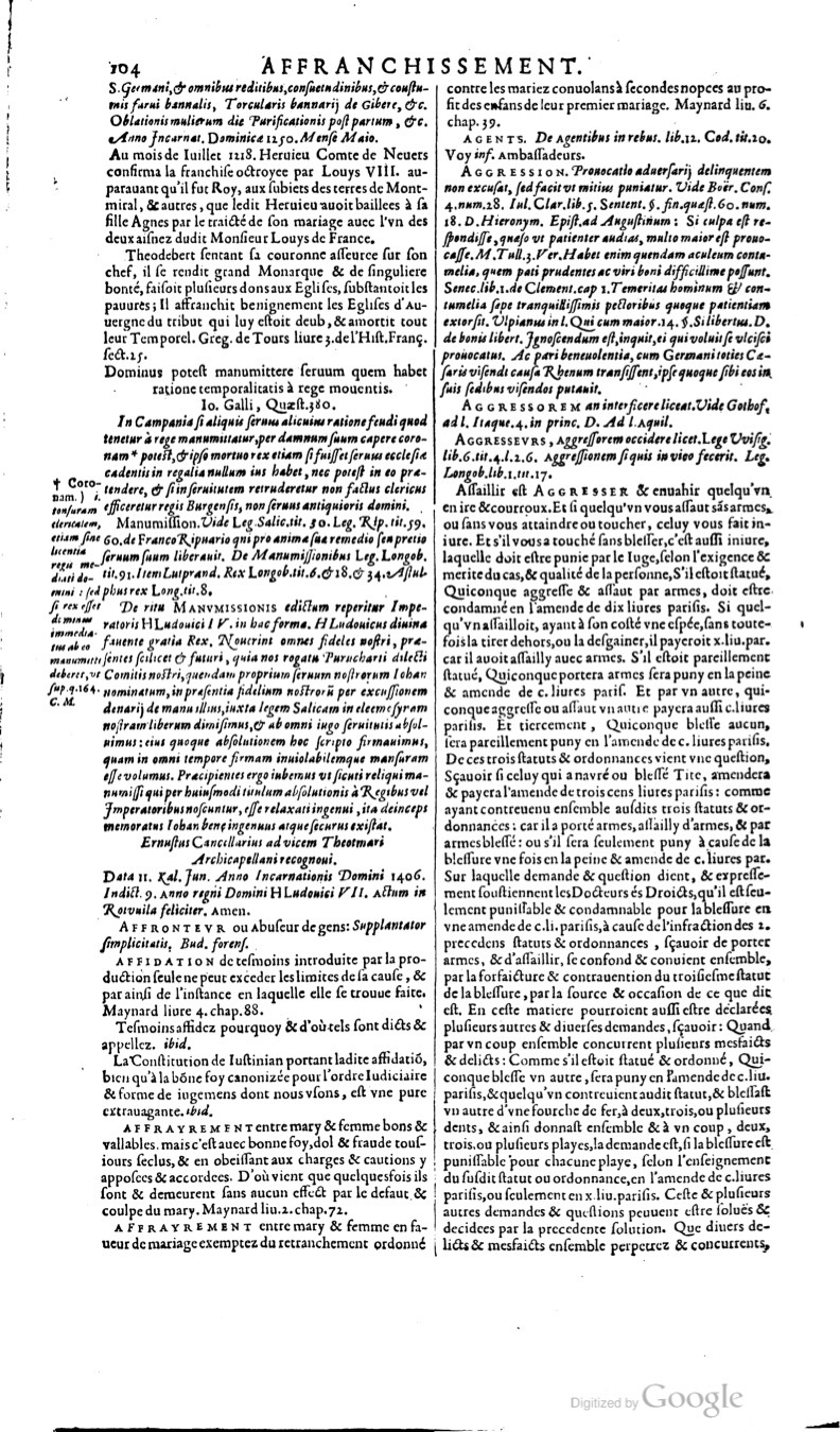 1629 - Veuve Nicolas Buon - Trésor du droit français (29620 T. 1) - BM Lyon