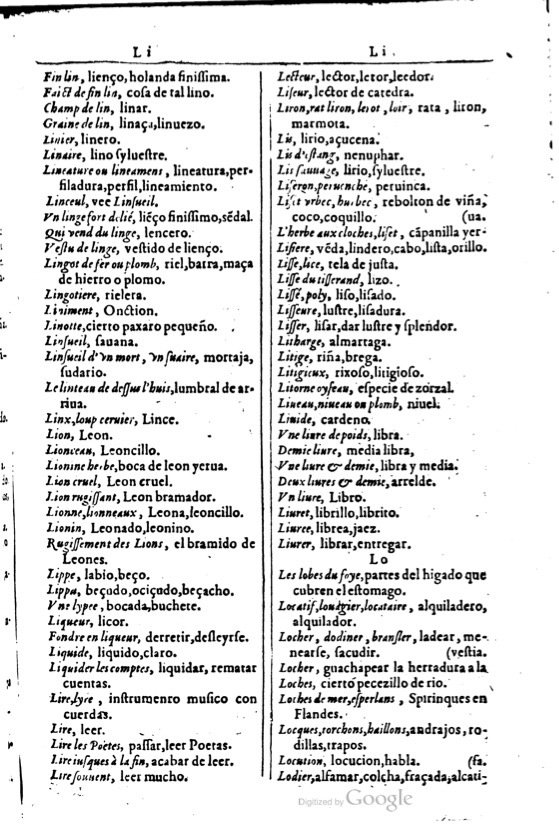 1616 - Veuve Marc Orry - Trésor des deux langues espagnole et française (Première et Seconde parties) - BM Lyon