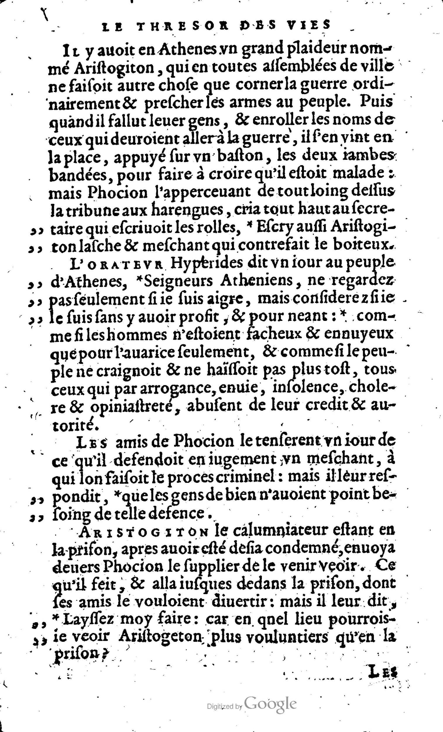 1568 - Willem Silvius - Trésor des vies de Plutarque - Anvers Plantin-Moretus