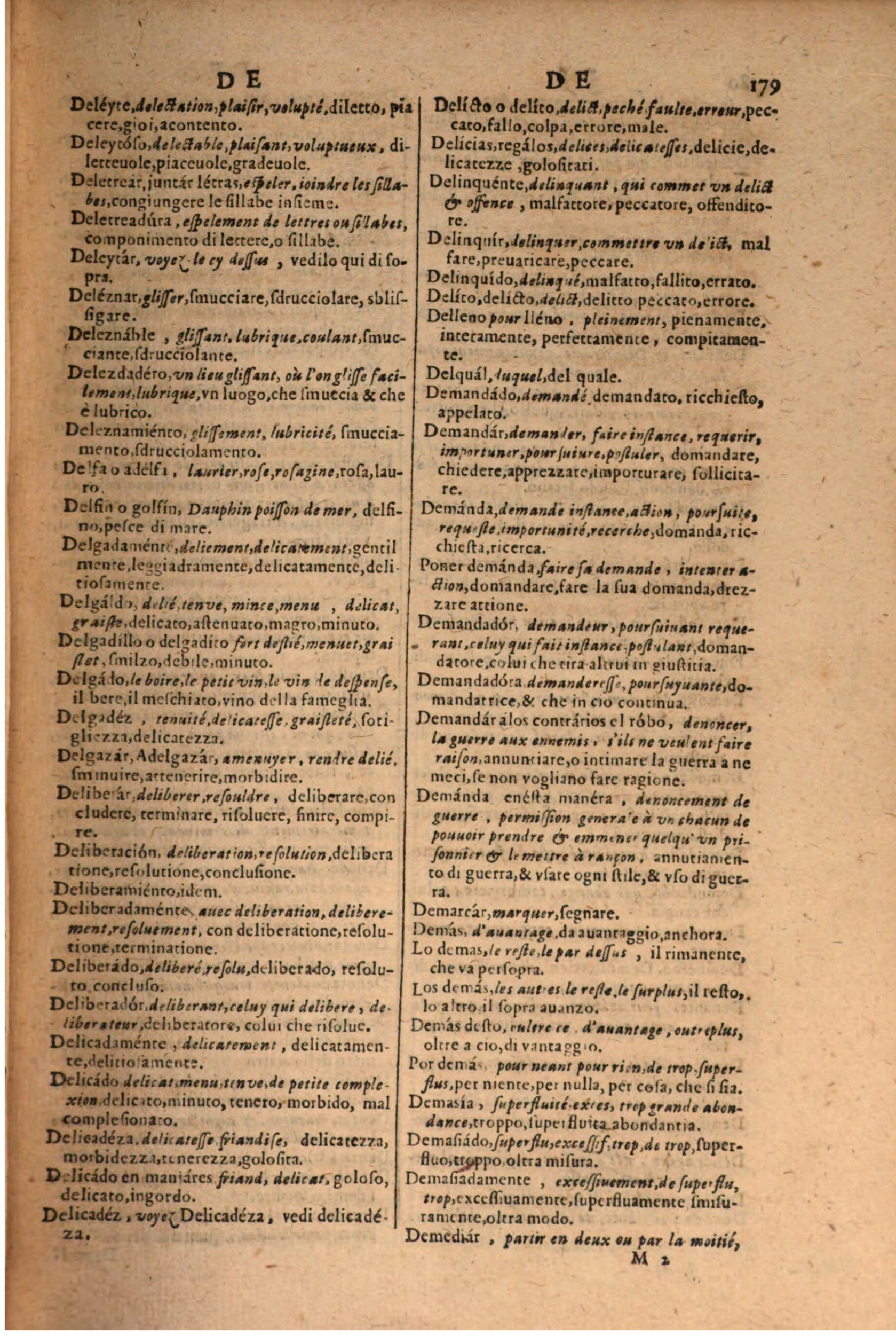 1606 - Samuel Crespin - Thresor des trois langues, francoise, italiene et espagnolle - BSB Munich