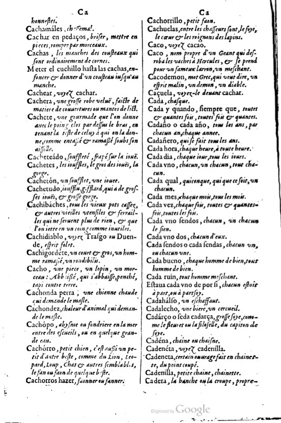 1621 - Adrian Tiffaine - Trésor des deux langues espagnole et française - BM Lyon