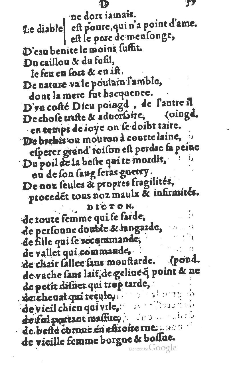 1581 - Nicolas Bonfons  - Trésor des sentences dorées - Princeton
