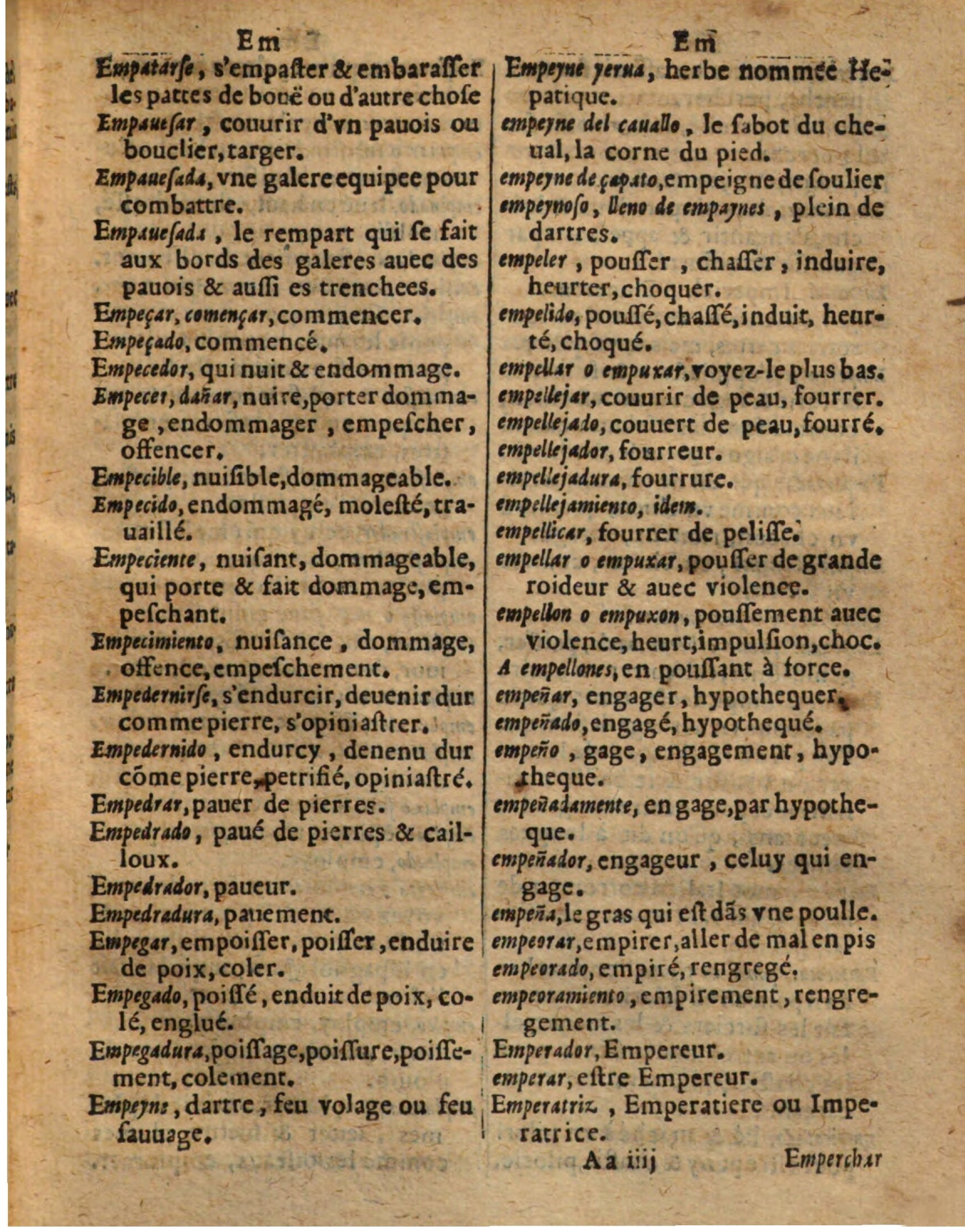 1625 - Hubert Antoine - Trésor des deux langues espagnole et française - Augsbourg